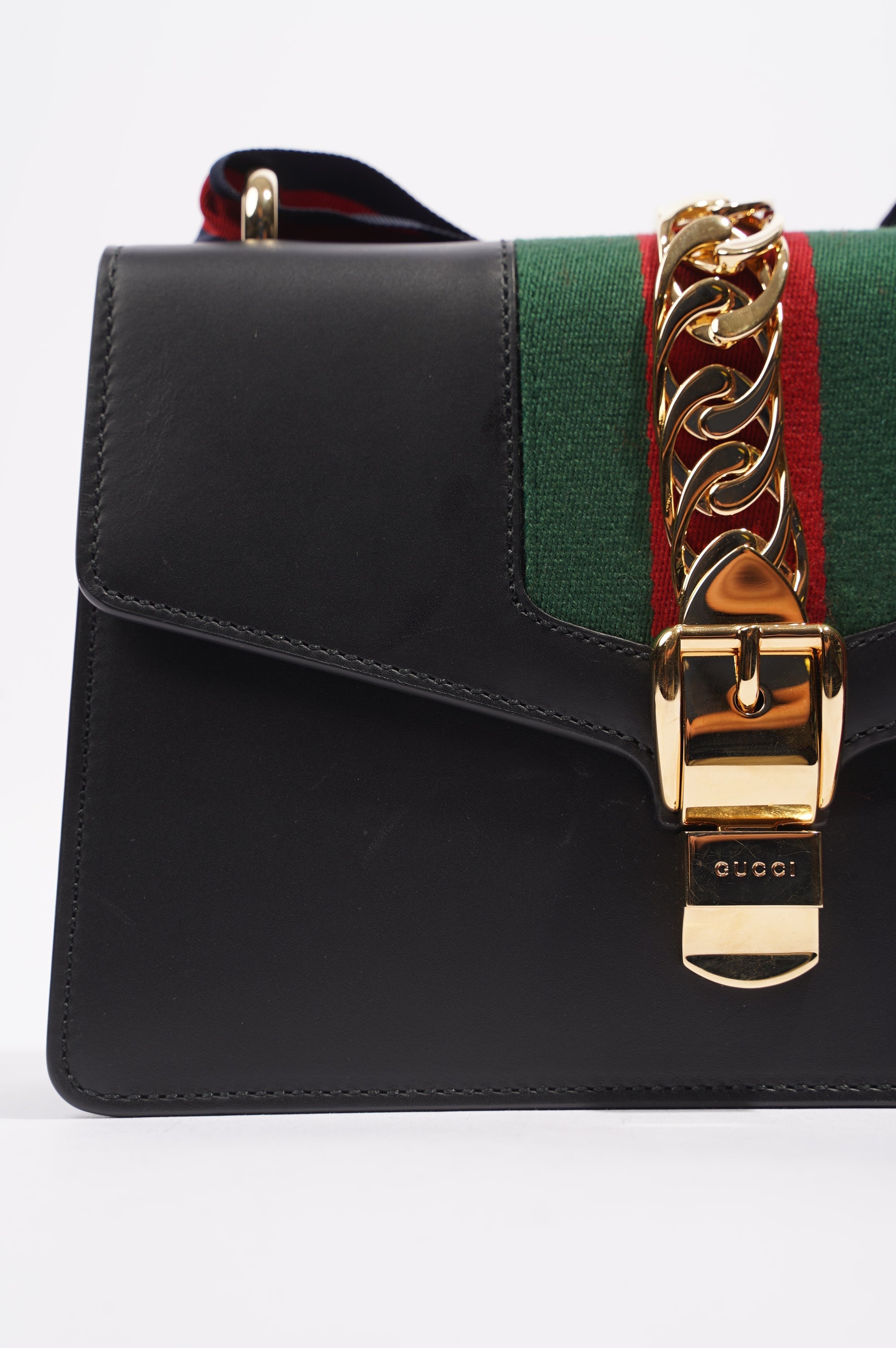 Gucci Womens Sylvie Black / Green / Red Medium