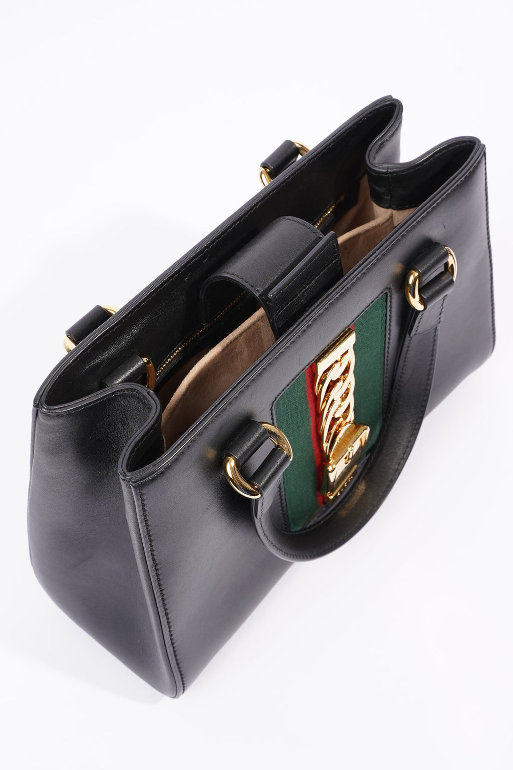 Gucci Sylvie Top Handle Bag Black Leather
