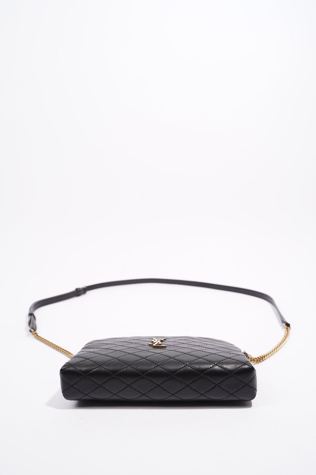 Saint Laurent Womens Gaby Zipped Pouch Black / Gold