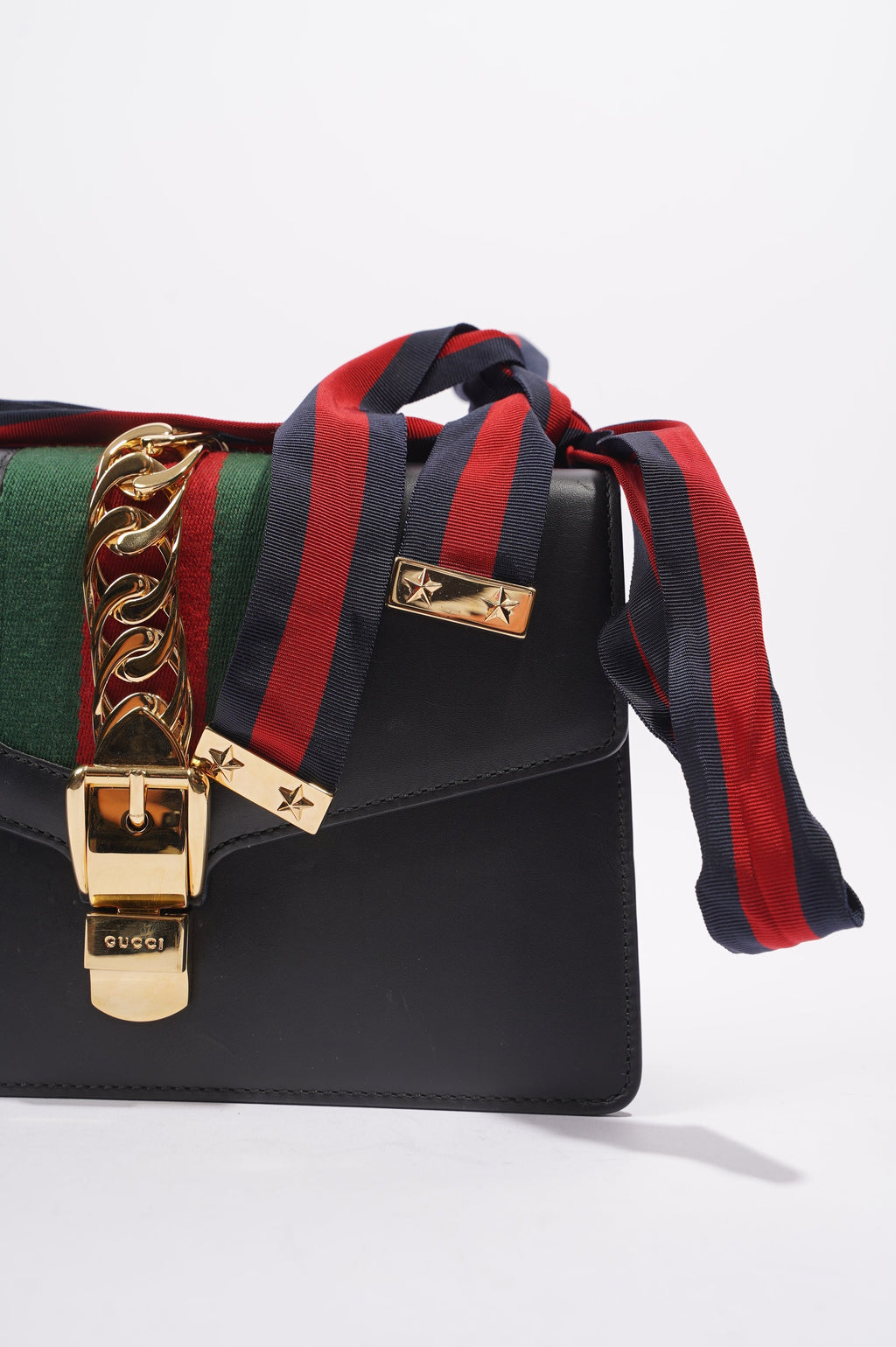Gucci Womens Sylvie Black / Green / Red Medium