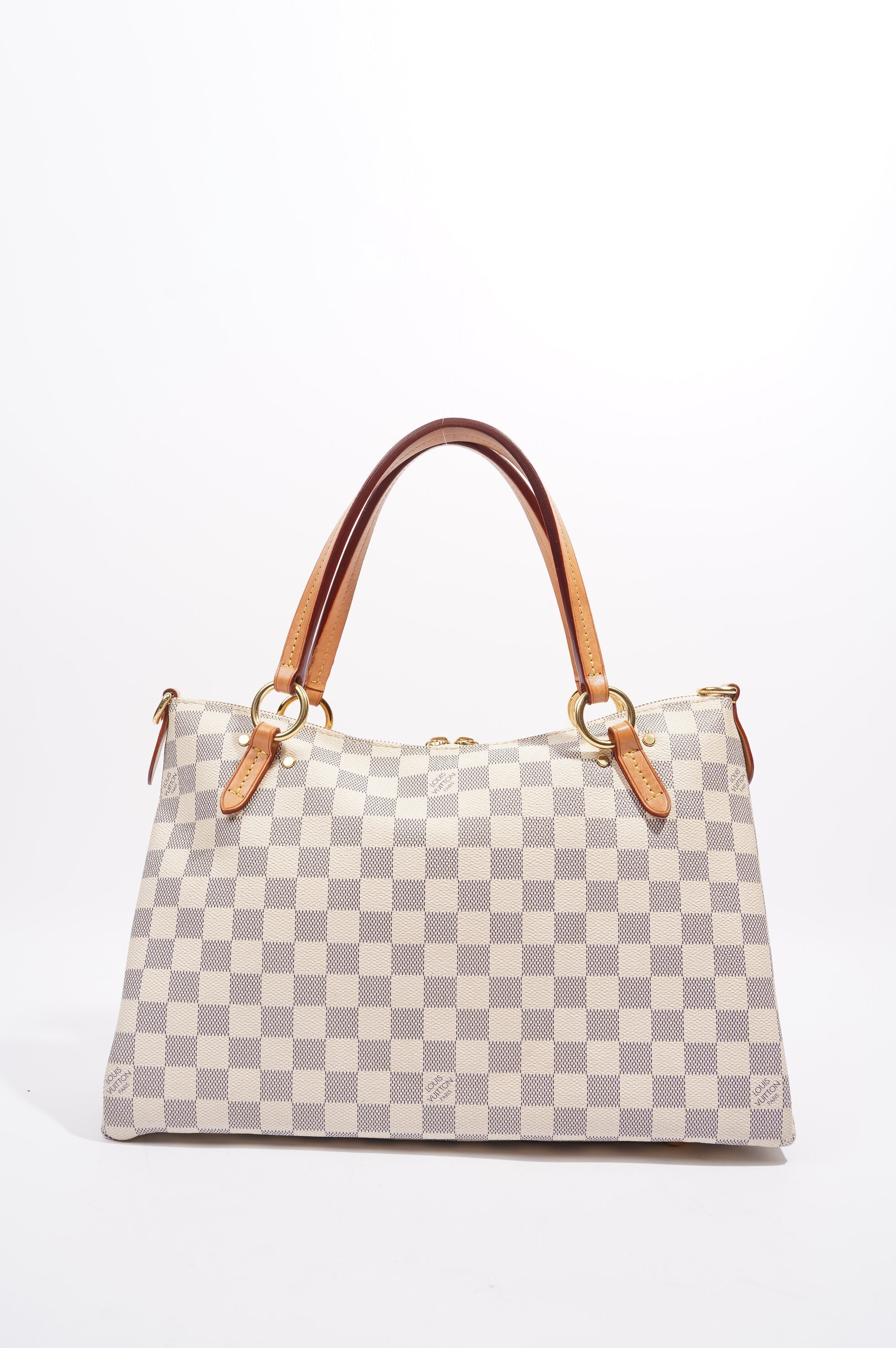 Louis Vuitton Womens Lymington Handbag Damier Azur Canvas