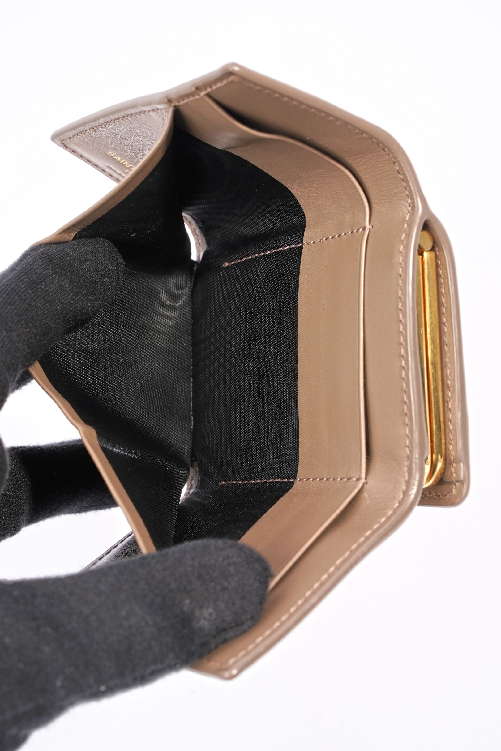 Saint Laurent Crossbody Purse Grey Leather