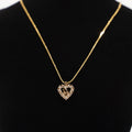 Christian Dior Rhinestone Heart Necklace Gold OS