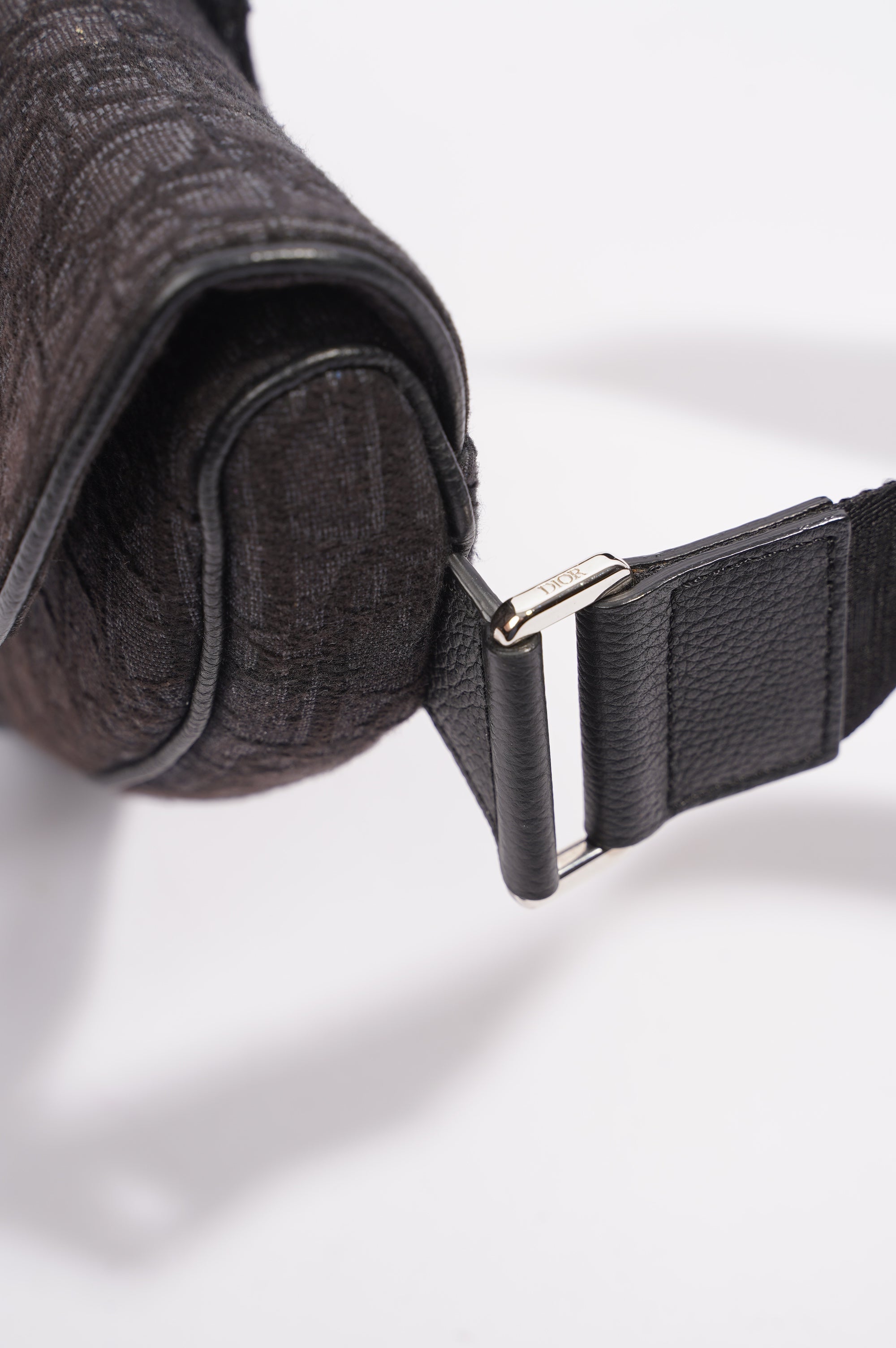 Christian Dior Saddle Bag Dark Grey Oblique Canvas