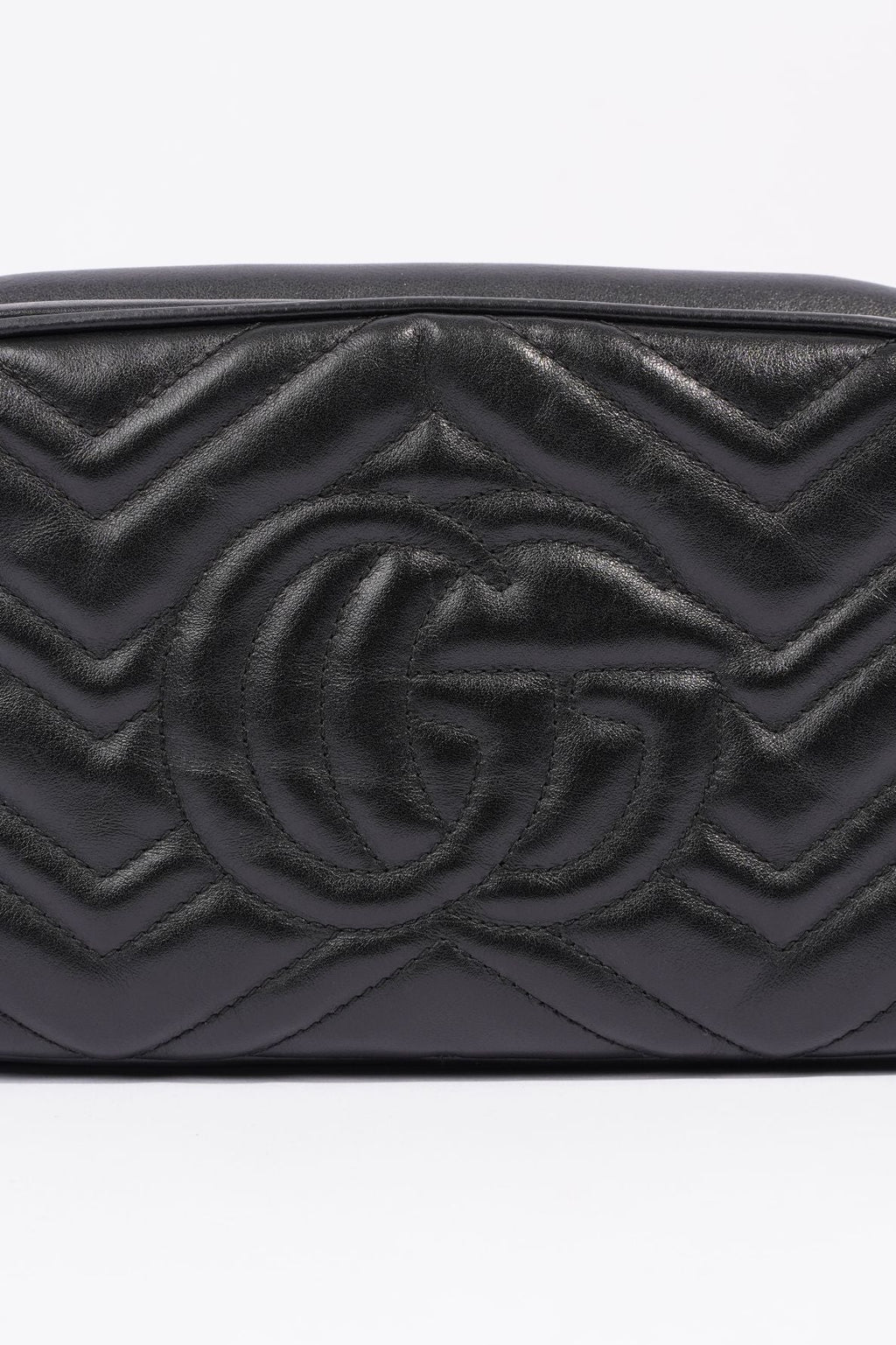 Gucci Womens Marmont GG Bag Black Leather Small
