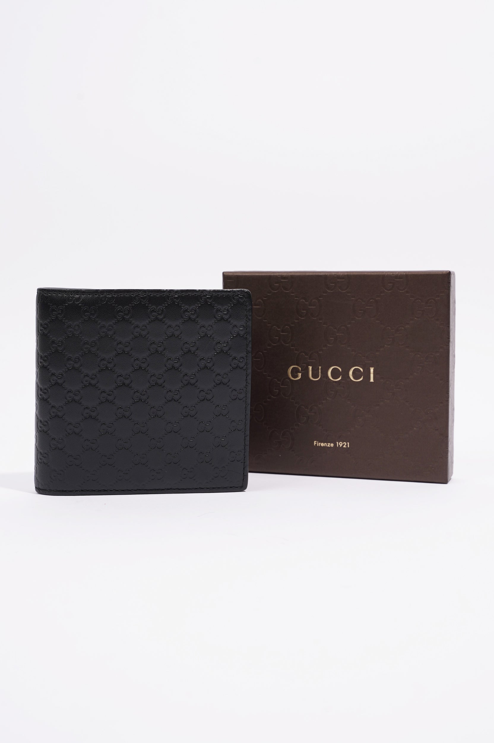 Gucci Mens Guccissima Bi-Fold Wallet Wallet Black / Navy Leather