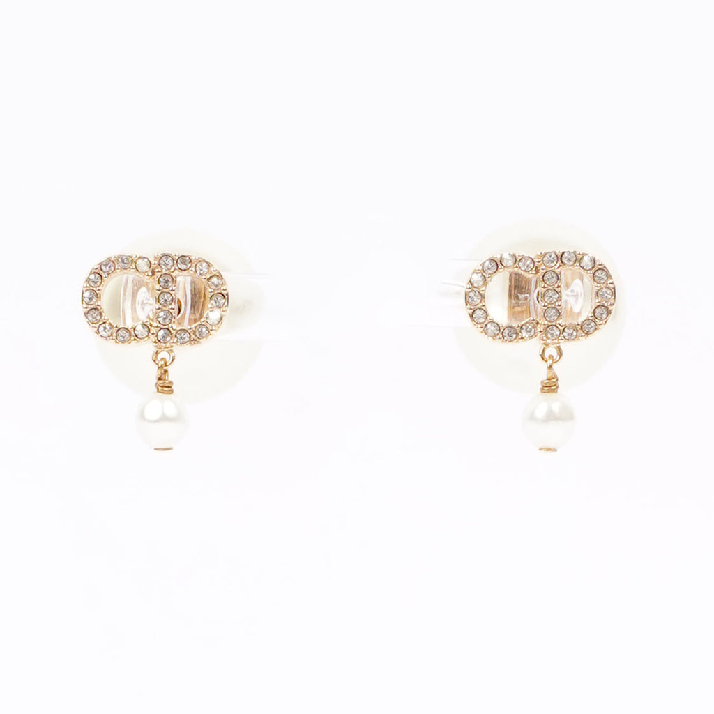 Christian Dior Womens Dior Tribales Earrings Faux Pearls / Gold Finish