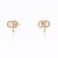 Christian Dior Womens Dior Tribales Earrings Faux Pearls / Gold Finish