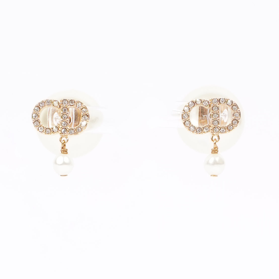 Christian Dior Womens Dior Tribales Earrings Faux Pearls / Gold Finish