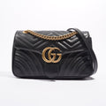 Gucci Womens Marmont Flap Black / Gold Small