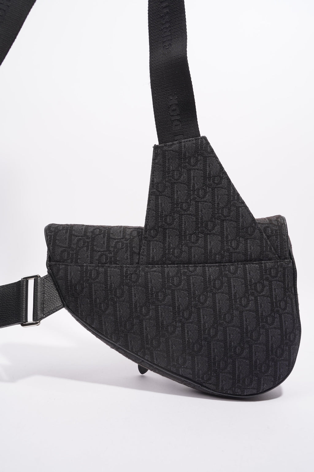 Christian Dior Saddle Bag Dark Grey Oblique Canvas