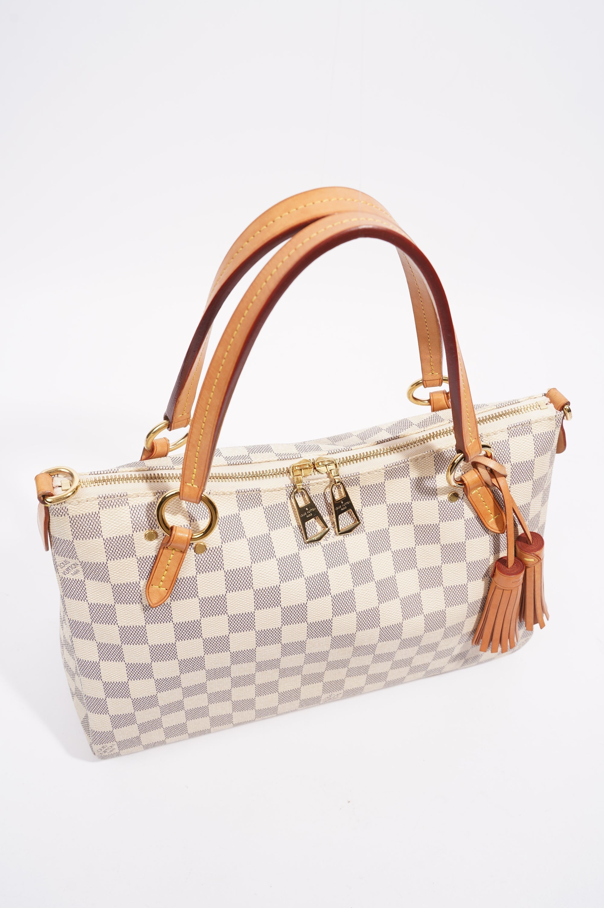 Louis Vuitton Womens Lymington Handbag Damier Azur Canvas