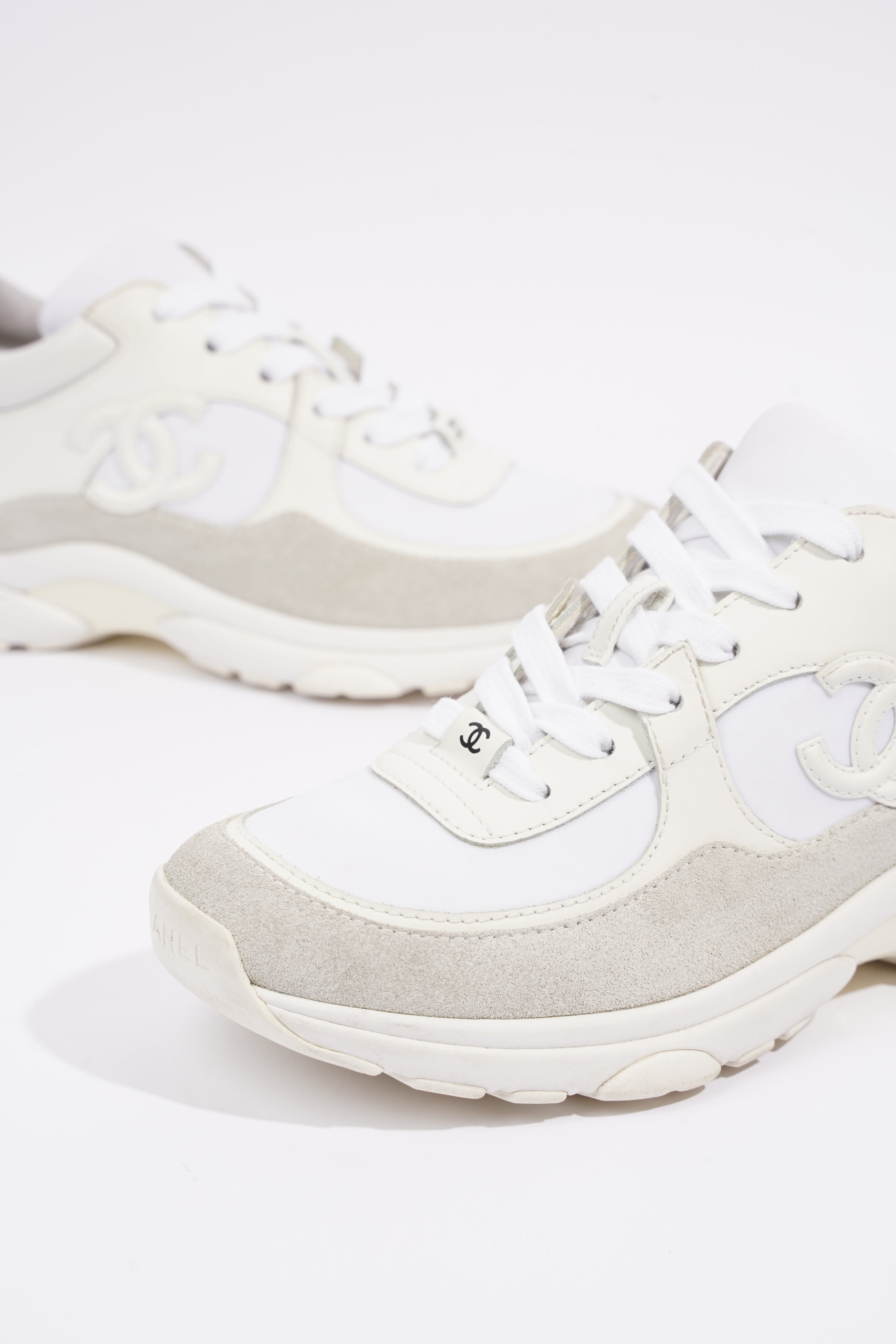 Chanel Womens Logo Runners White EU 35.5 / UK 2.5