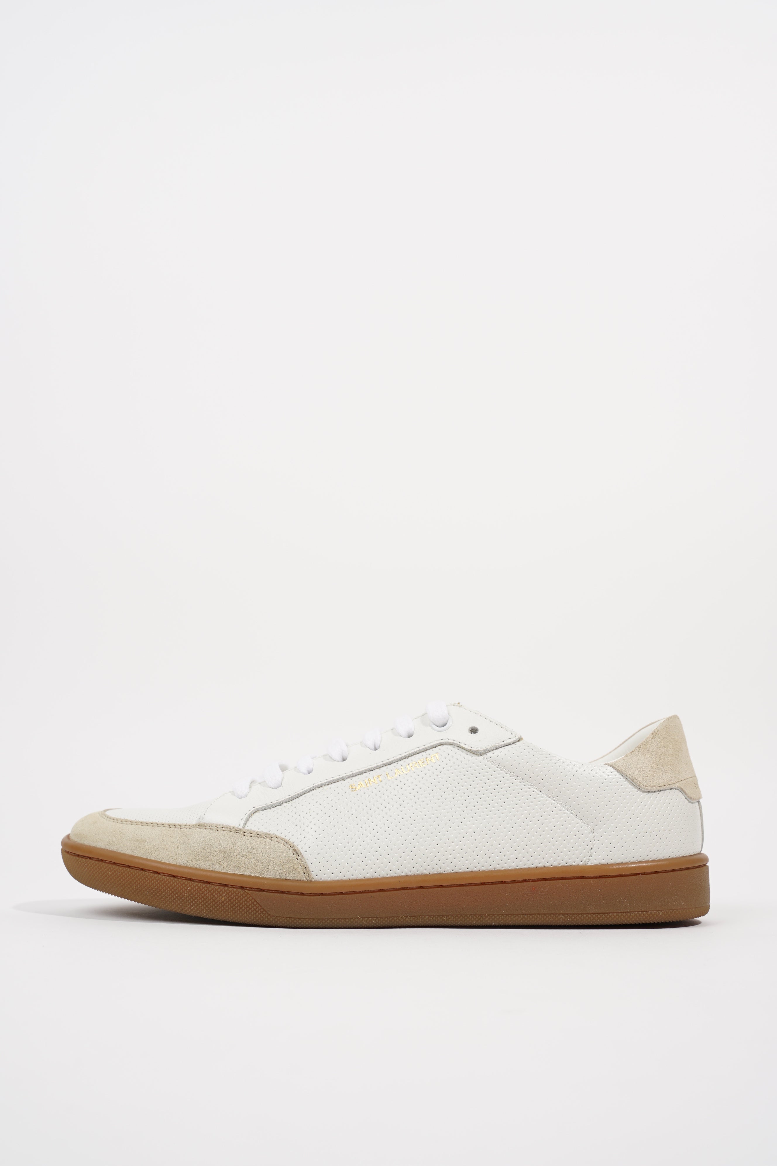 Saint Laurent Mens SL-10 Sneakers White Beige EU 39 / UK 5