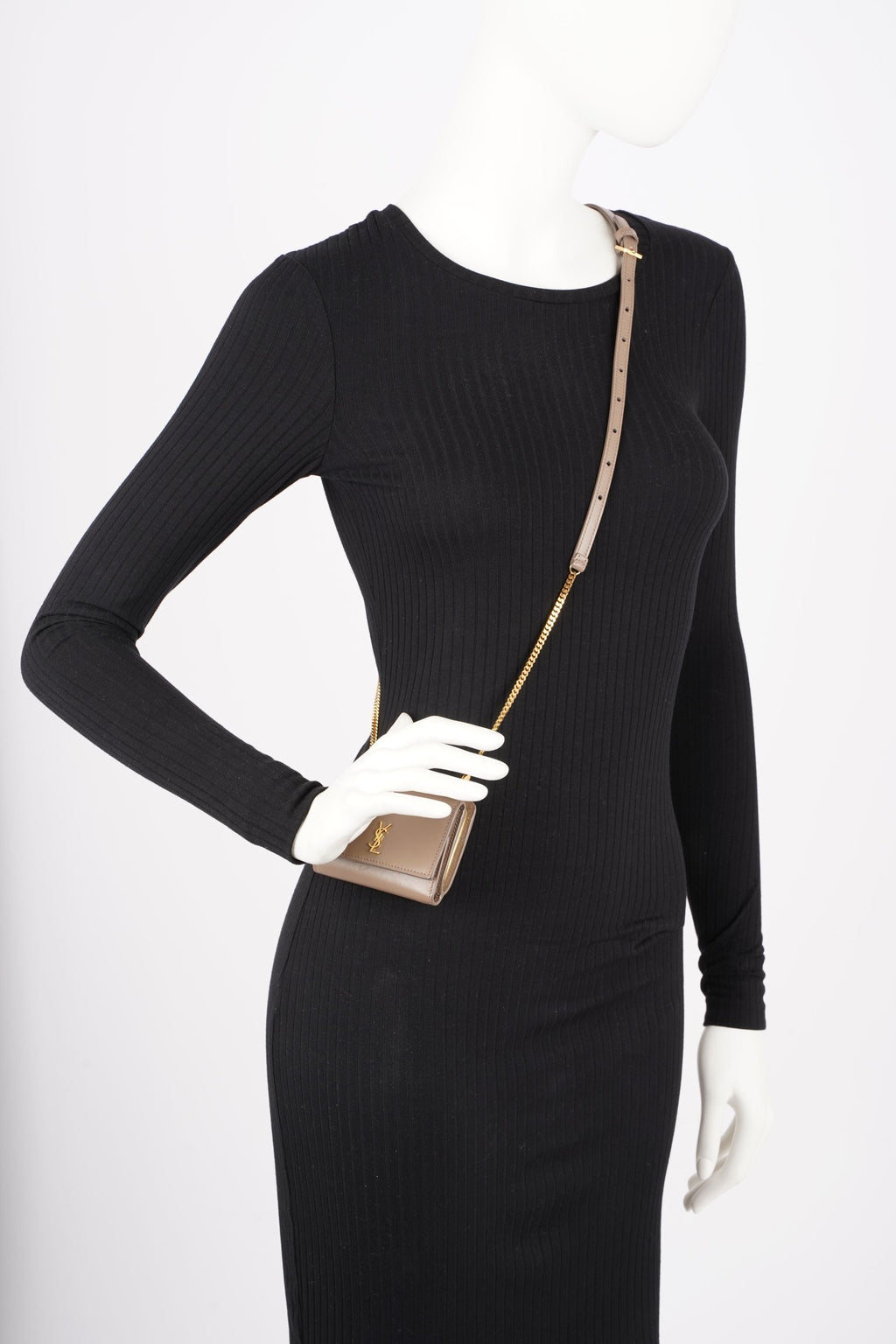 Saint Laurent Crossbody Purse Grey Leather
