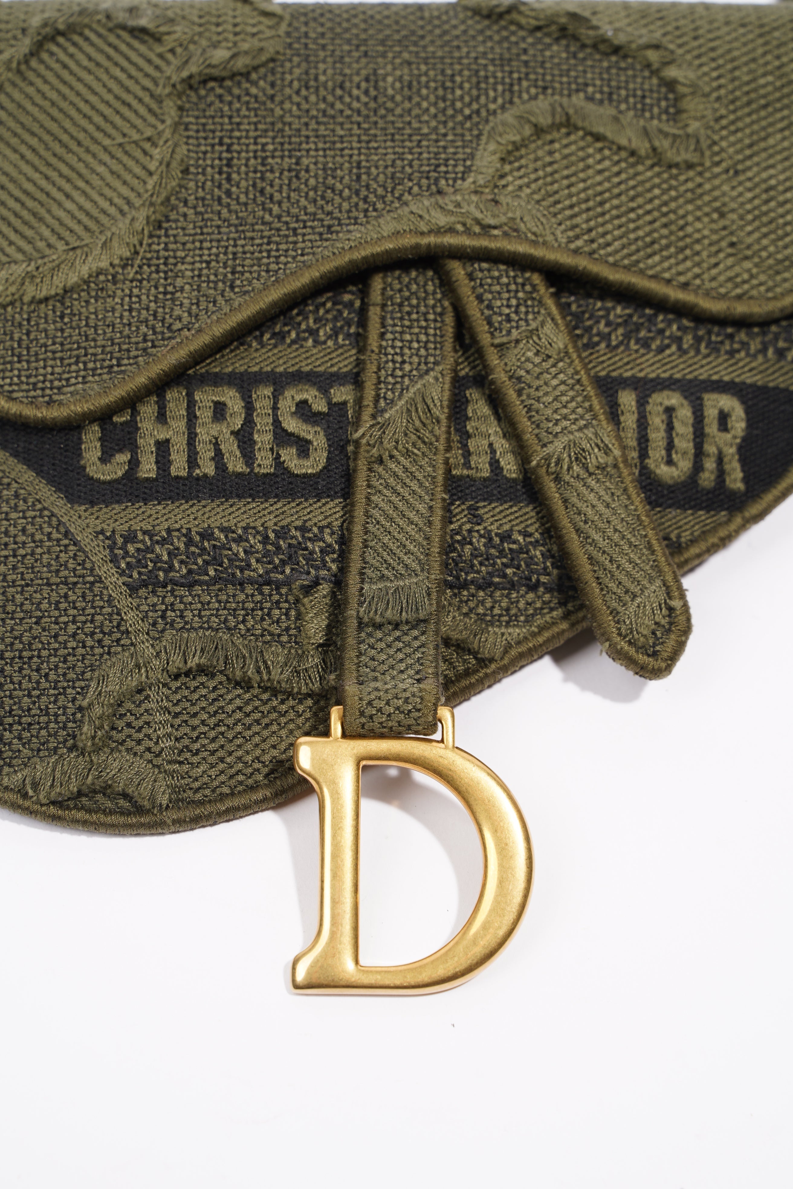 Christian Dior Womens Saddle Pouch Khaki