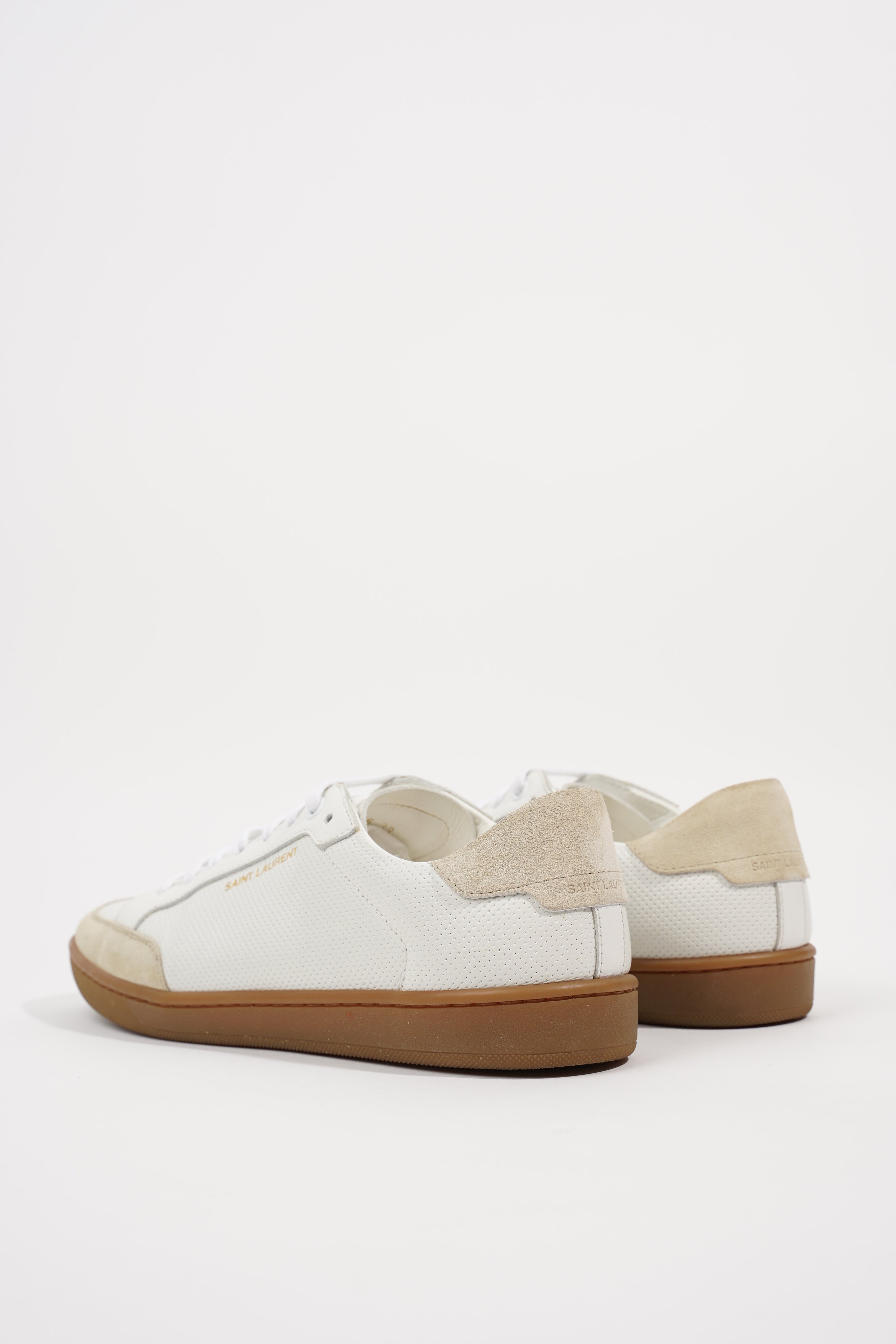 Saint Laurent Mens SL-10 Sneakers White Beige EU 39 / UK 5