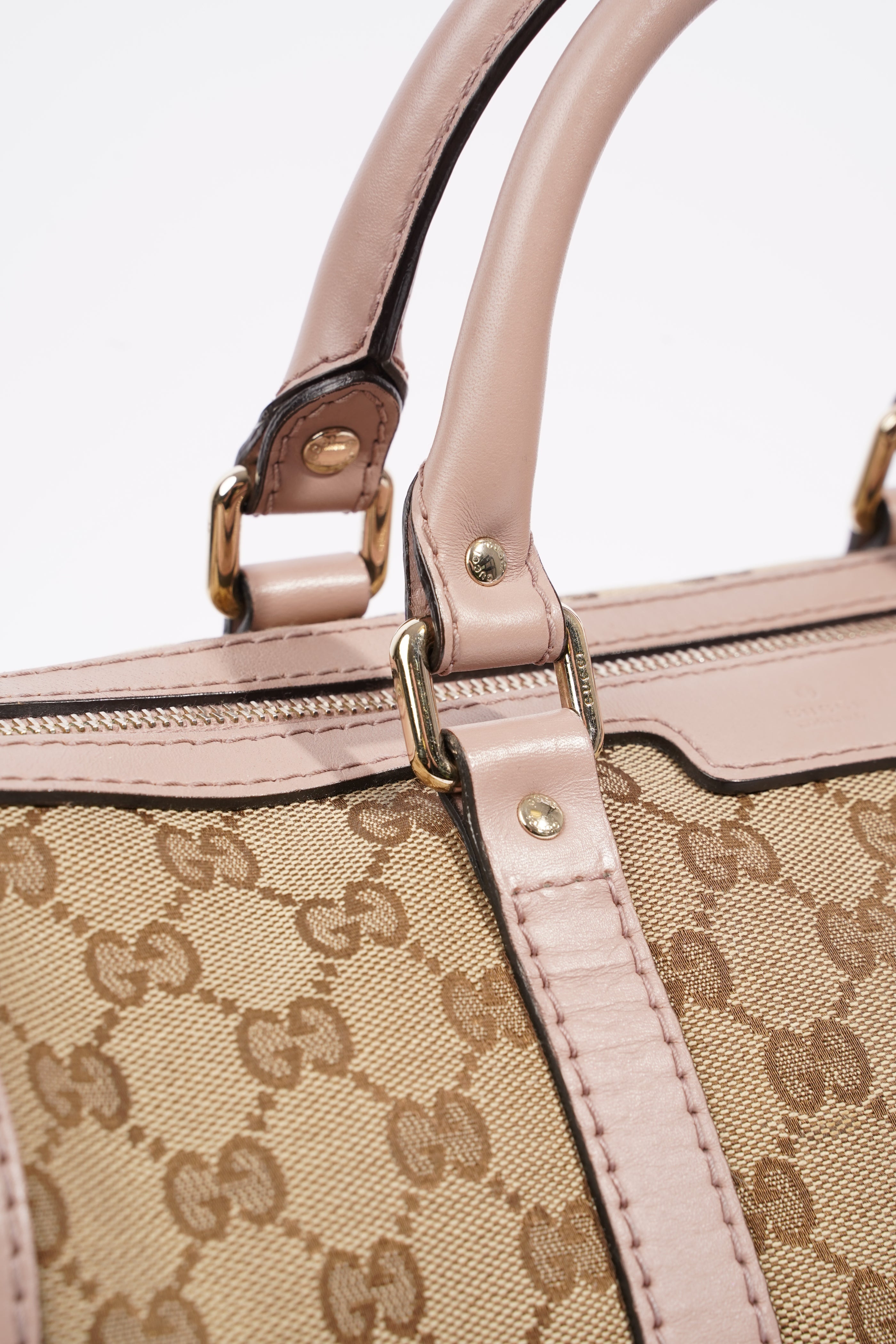 Gucci Womens Boston Bag Supreme / Pink Canvas Medium
