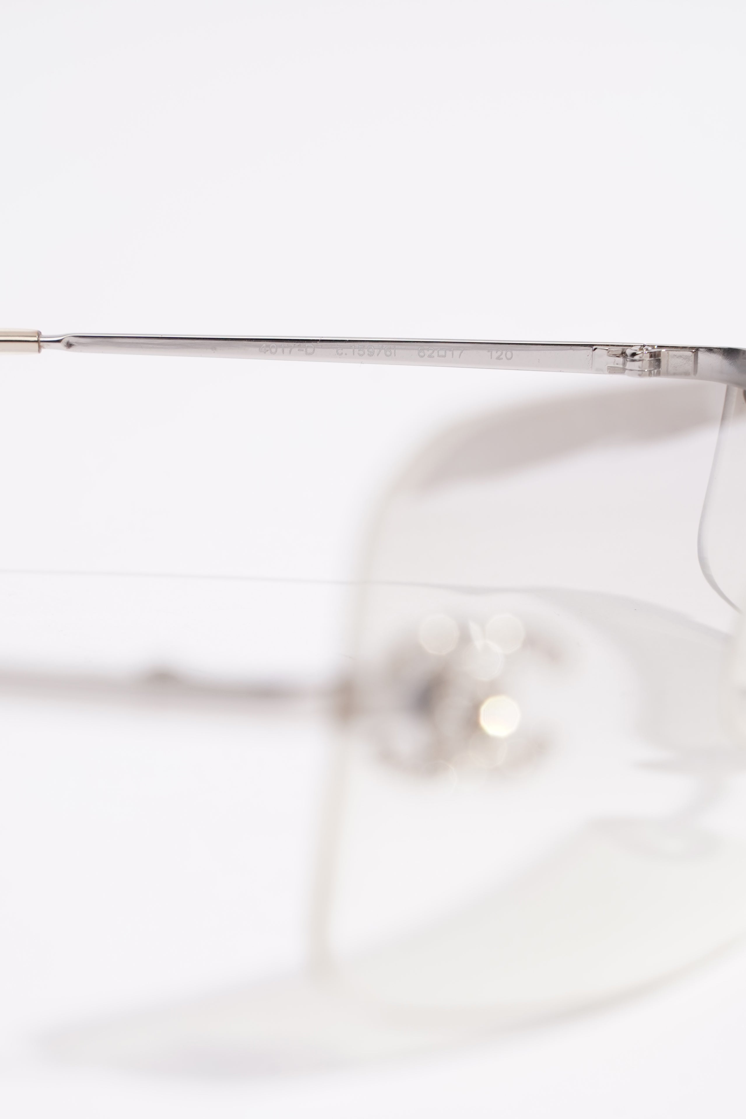 Chanel Womens Glossy Sunglasses Silver Finish Acetate 120