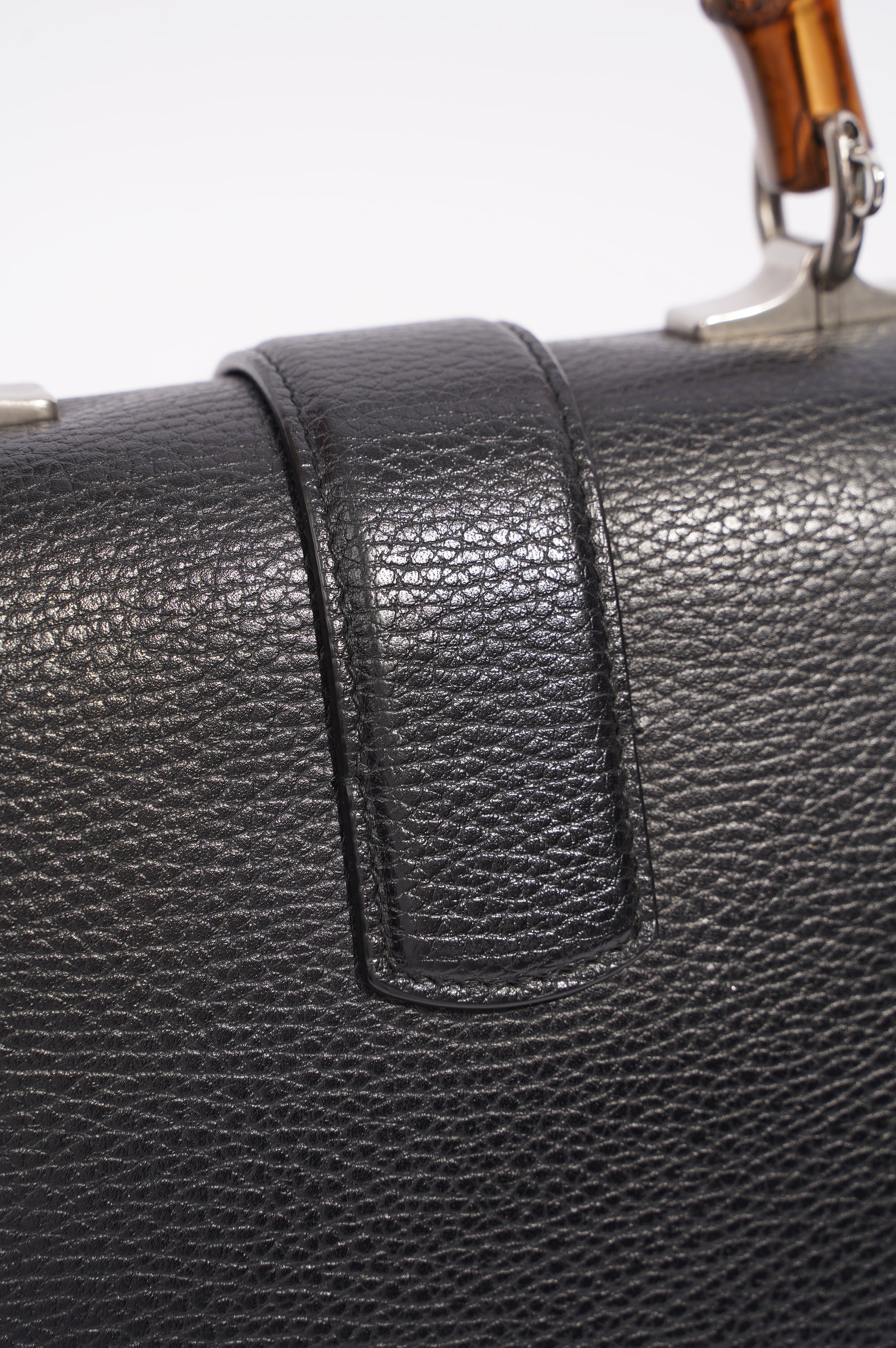 Gucci Dionysus Bamboo Top Handle Black Silver Medium