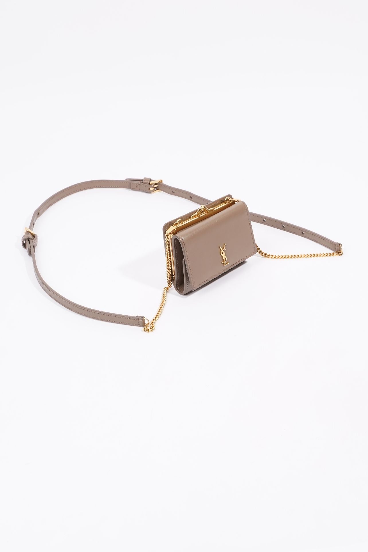 Saint Laurent Crossbody Purse Grey Leather