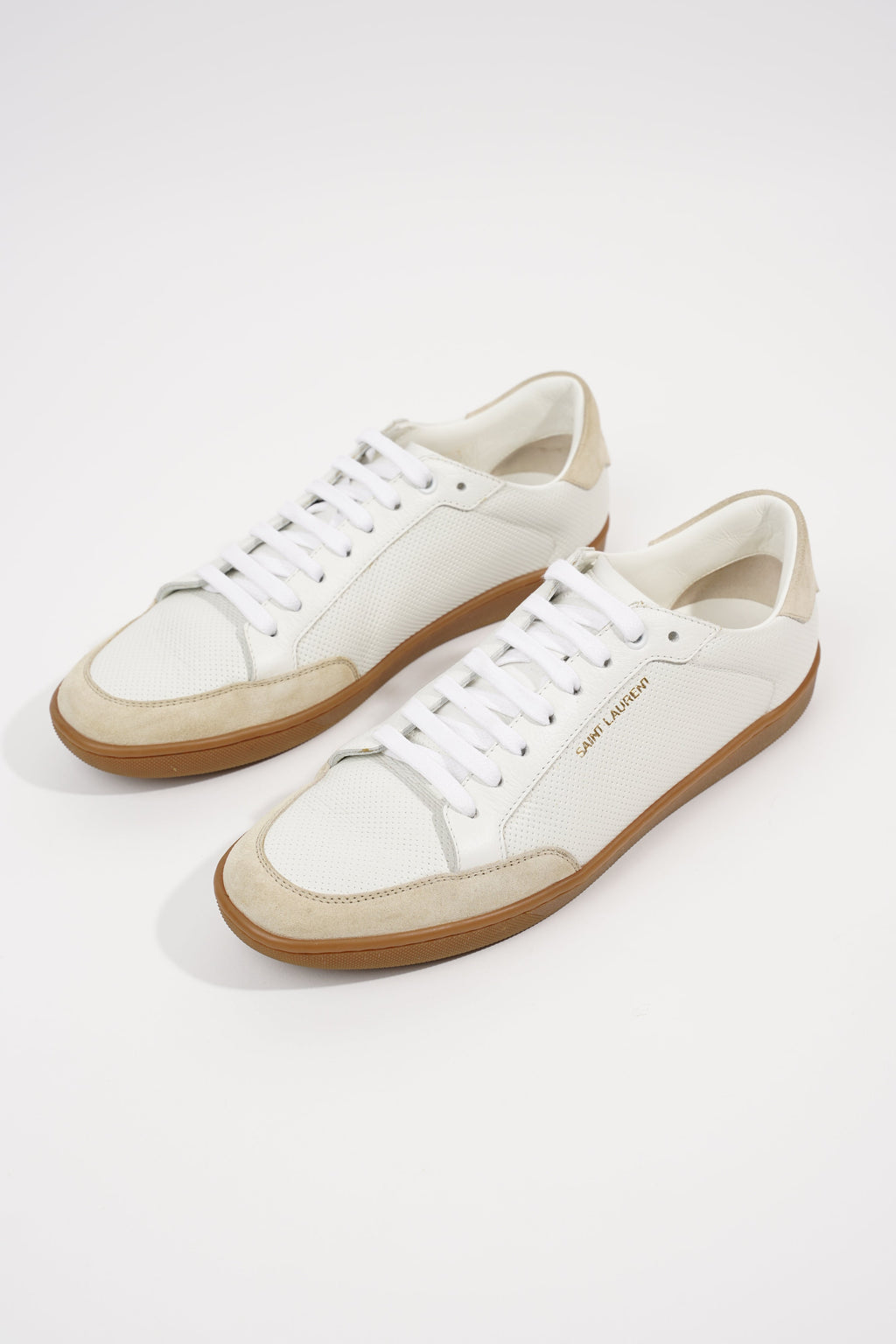 Saint Laurent Mens SL-10 Sneakers White Beige EU 39 / UK 5