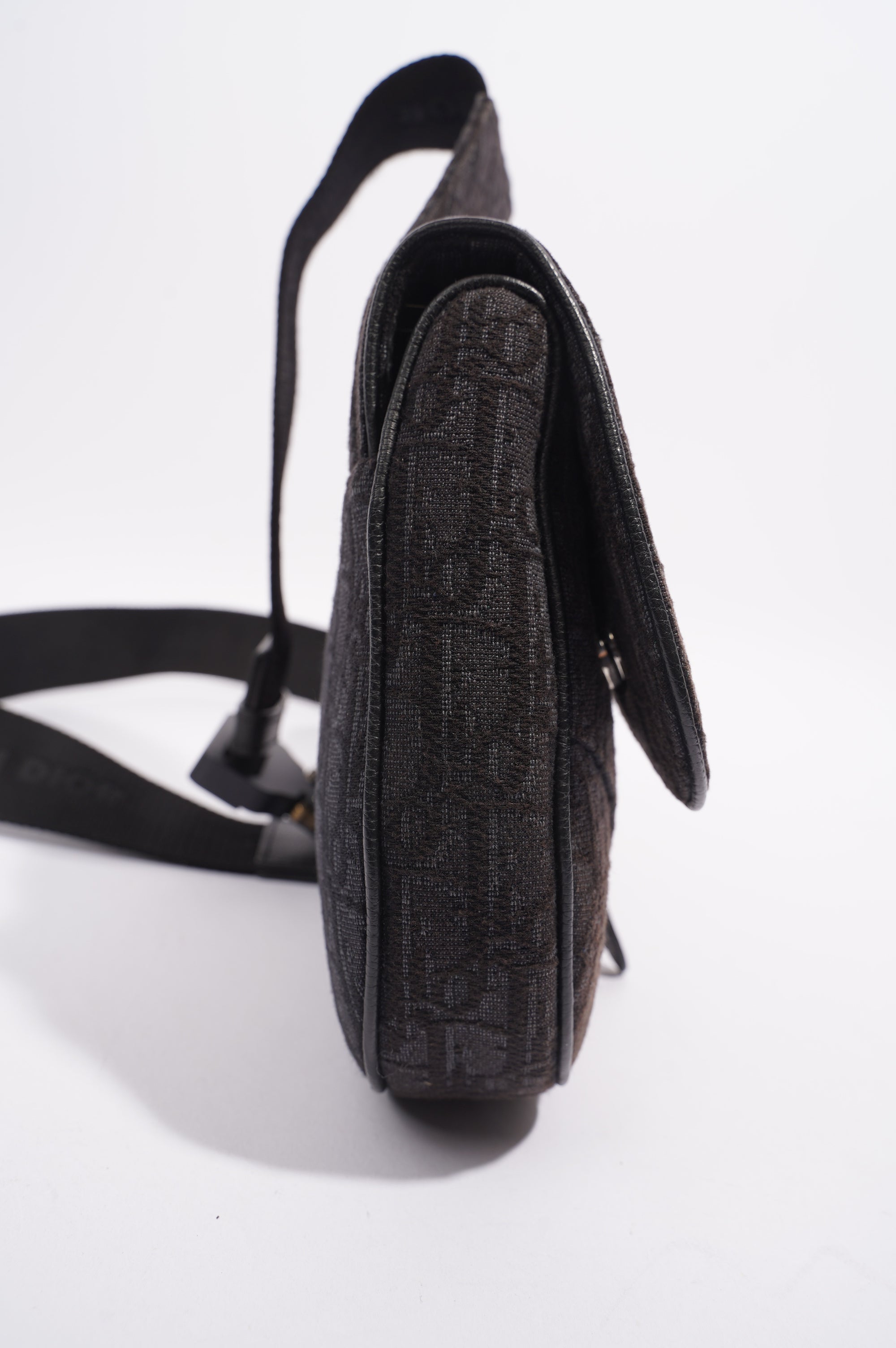 Christian Dior Saddle Bag Dark Grey Oblique Canvas