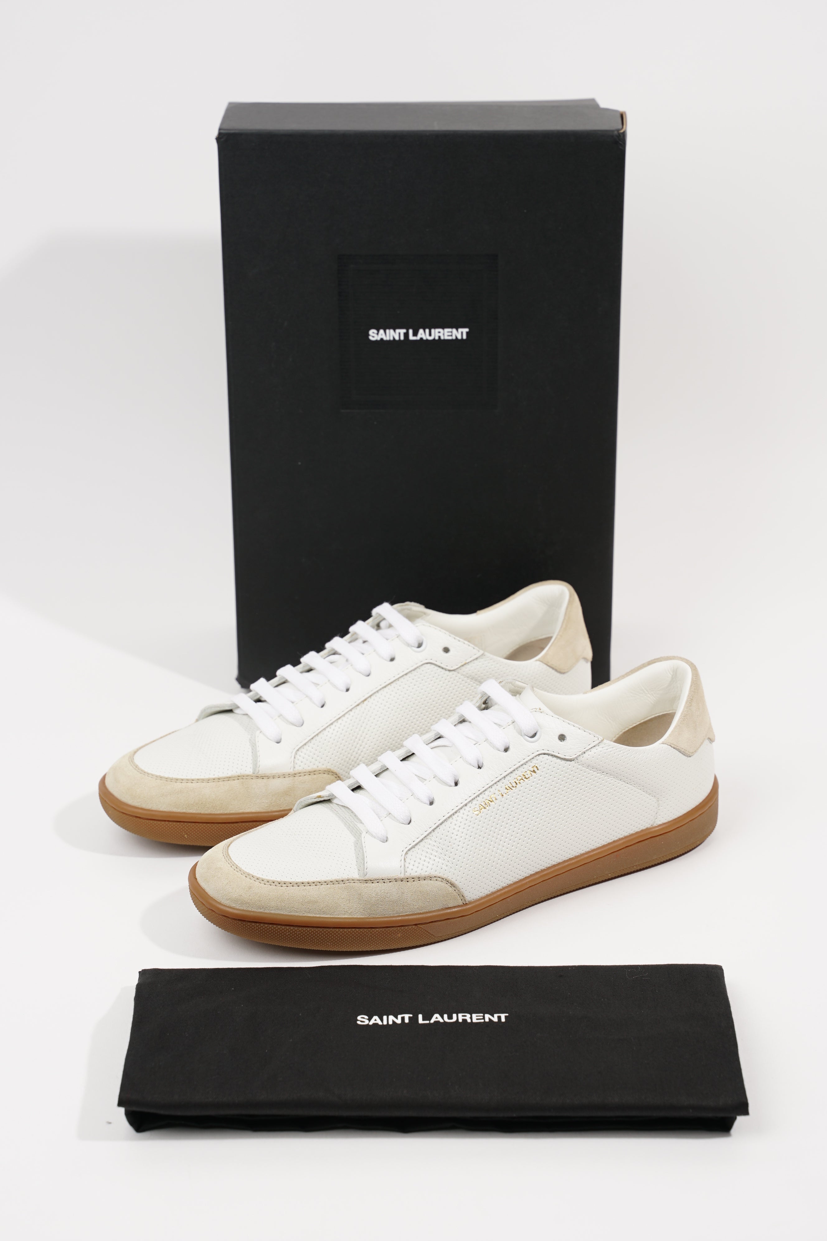 Saint Laurent Mens SL-10 Sneakers White Beige EU 39 / UK 5