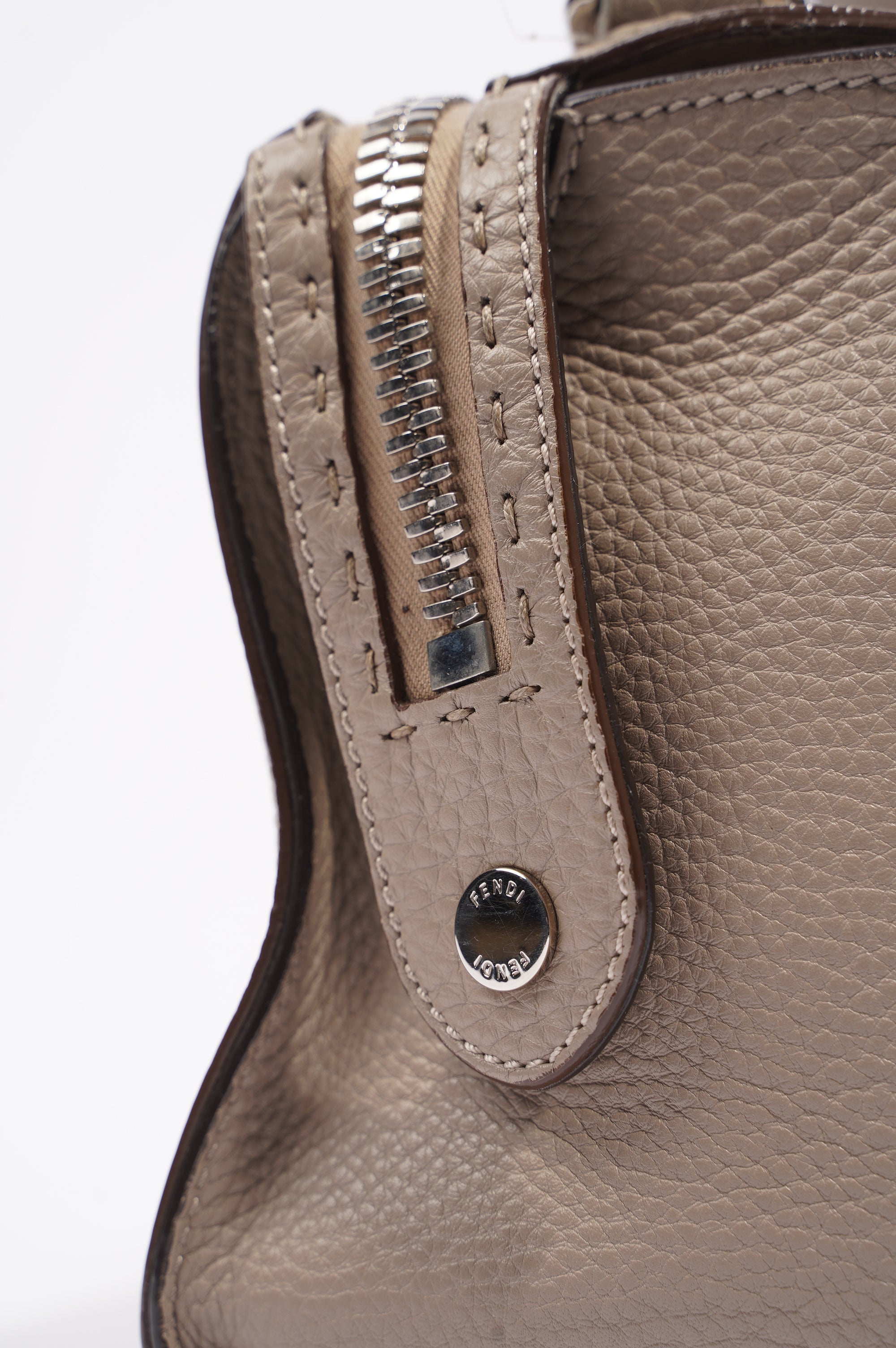 Fendi Womens Celeria Ray Handbag Beige
