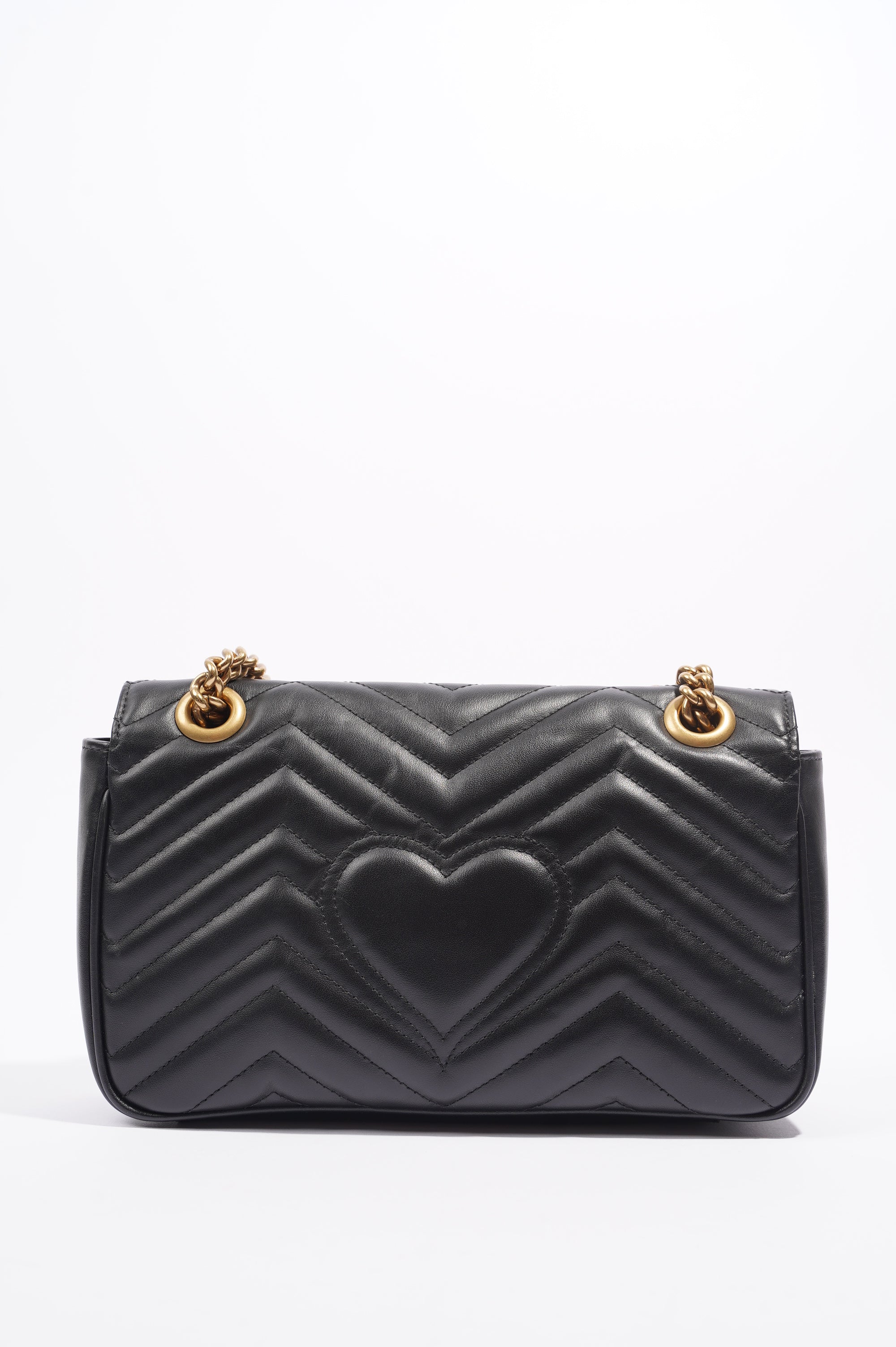 Gucci Womens Marmont Flap Black / Gold Small