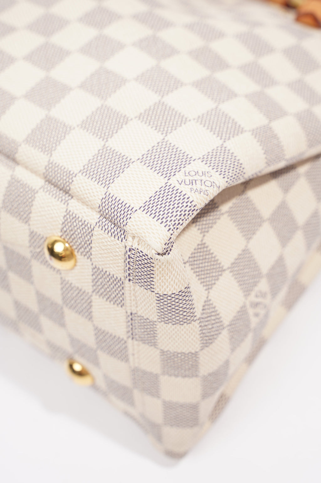 Louis Vuitton Womens Lymington Handbag Damier Azur Canvas
