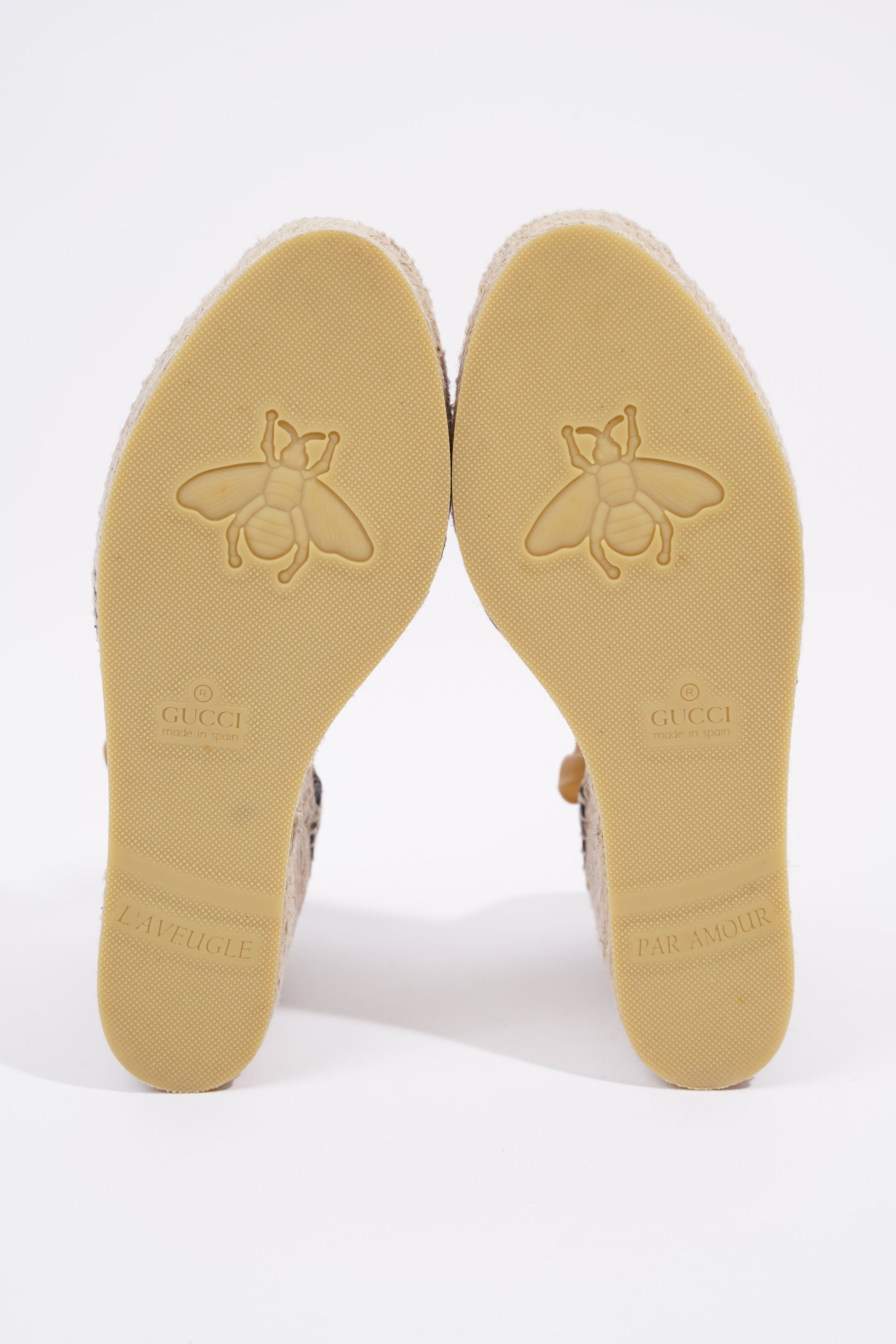 Gucci GG Matelasse Espadrille Beige / Brown Canvas EU 38 UK 5