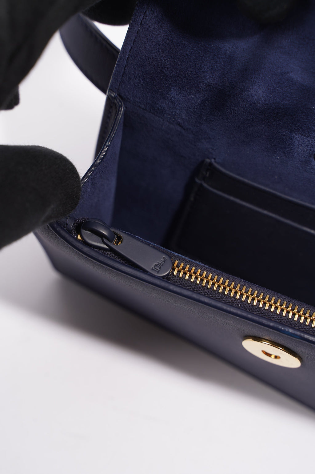 Christian Dior Womens Saddle Belt Pouch Navy