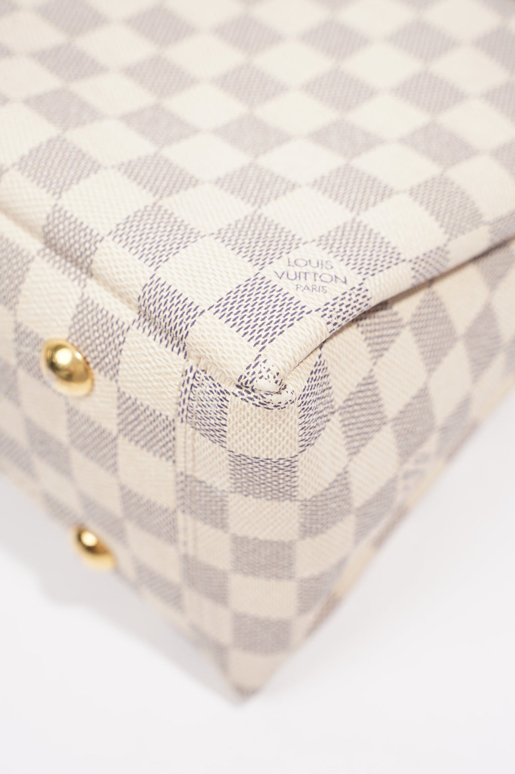Louis Vuitton Womens Lymington Handbag Damier Azur Canvas