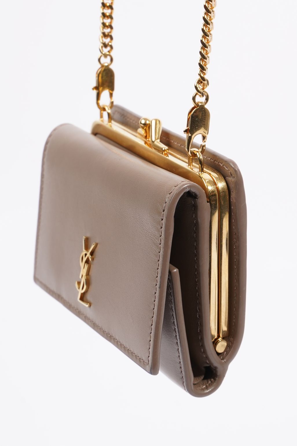 Saint Laurent Crossbody Purse Grey Leather