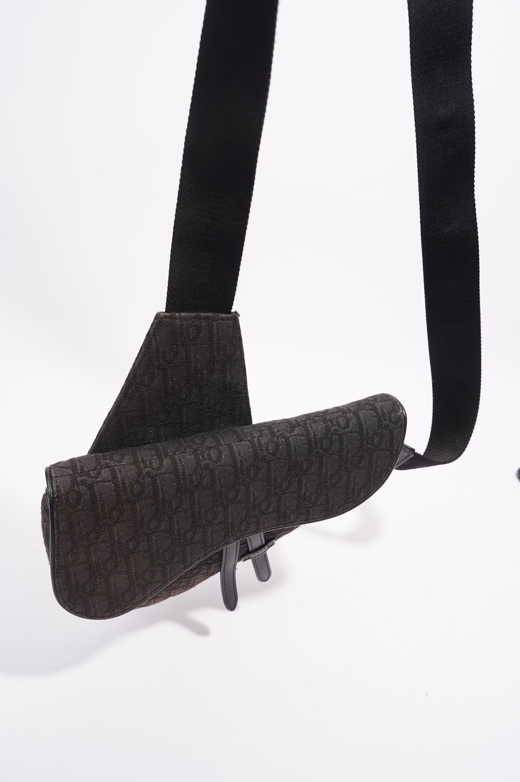 Christian Dior Saddle Bag Dark Grey Oblique Canvas