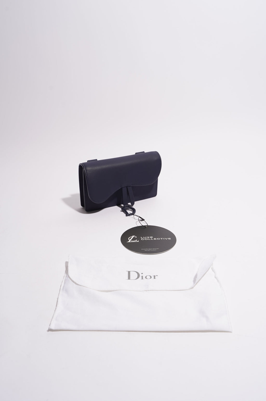 Christian Dior Womens Saddle Belt Pouch Navy