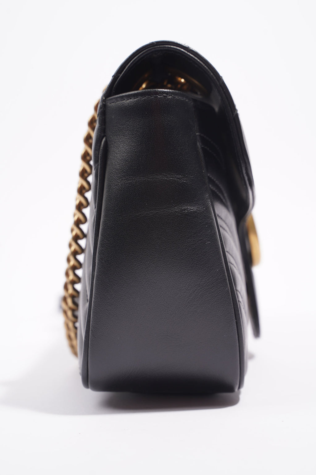 Gucci Womens Marmont Flap Black / Gold Small