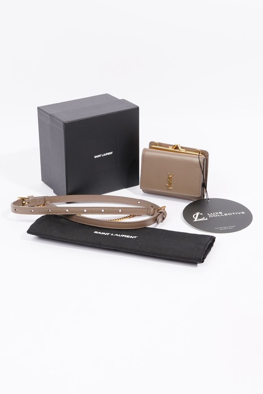 Saint Laurent Crossbody Purse Grey Leather
