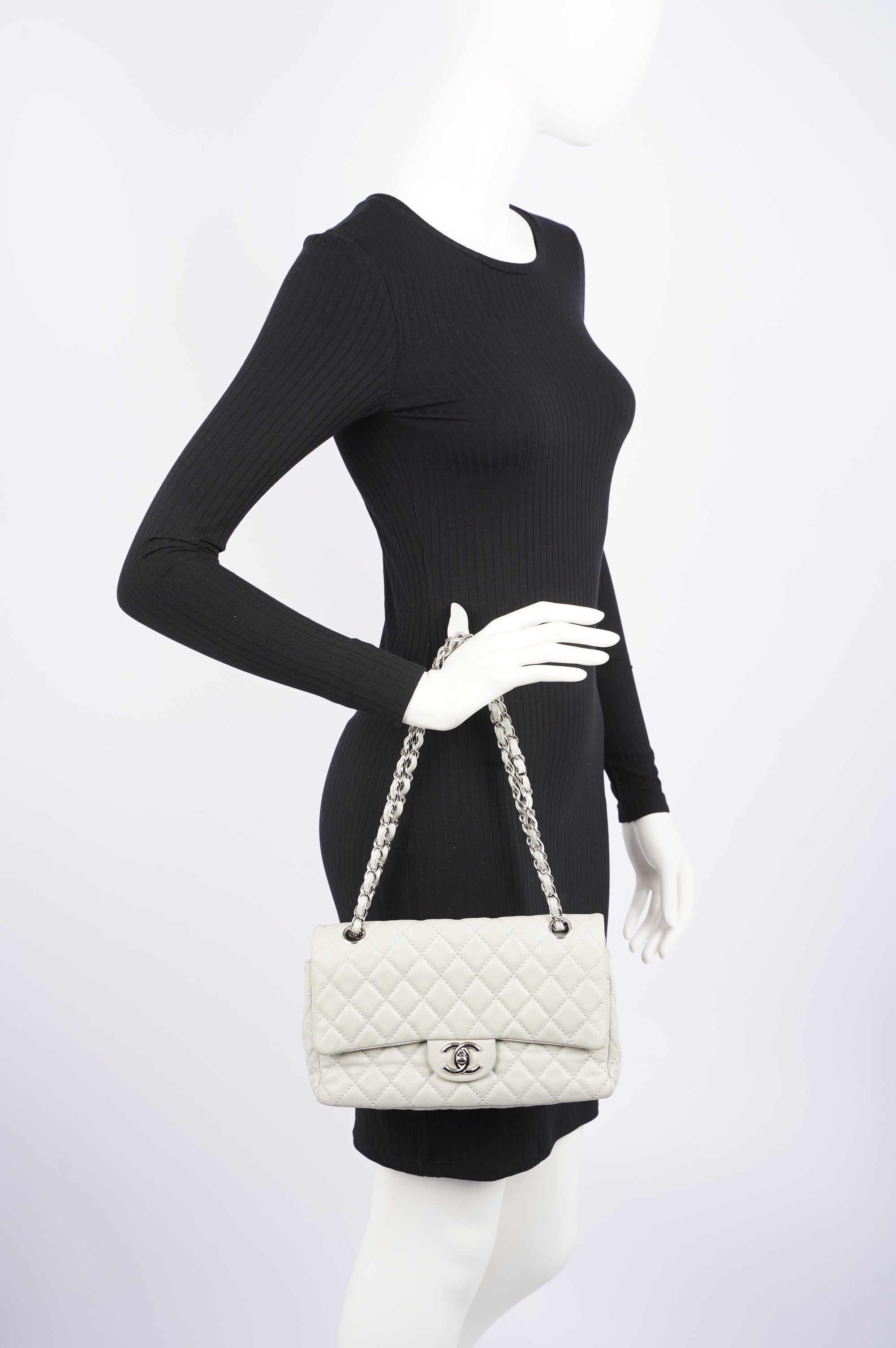 Chanel Quilted Caviar Leather Classic Double Flap Medium