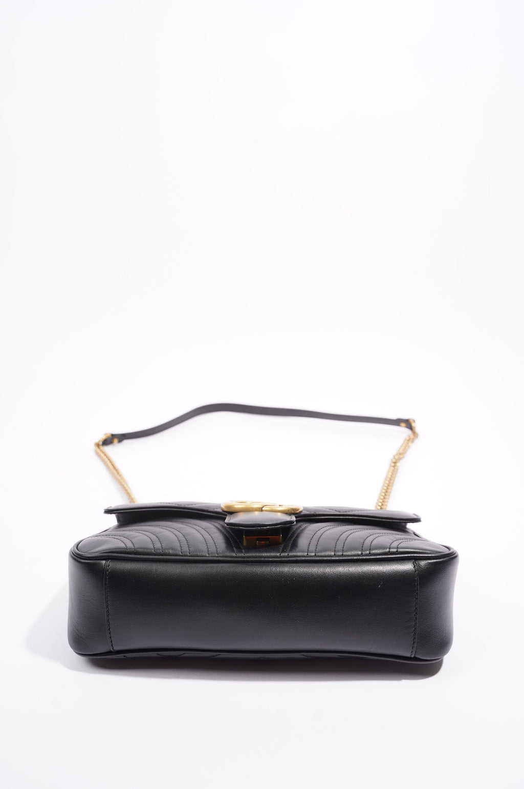 Gucci Womens Marmont Flap Black / Gold Small