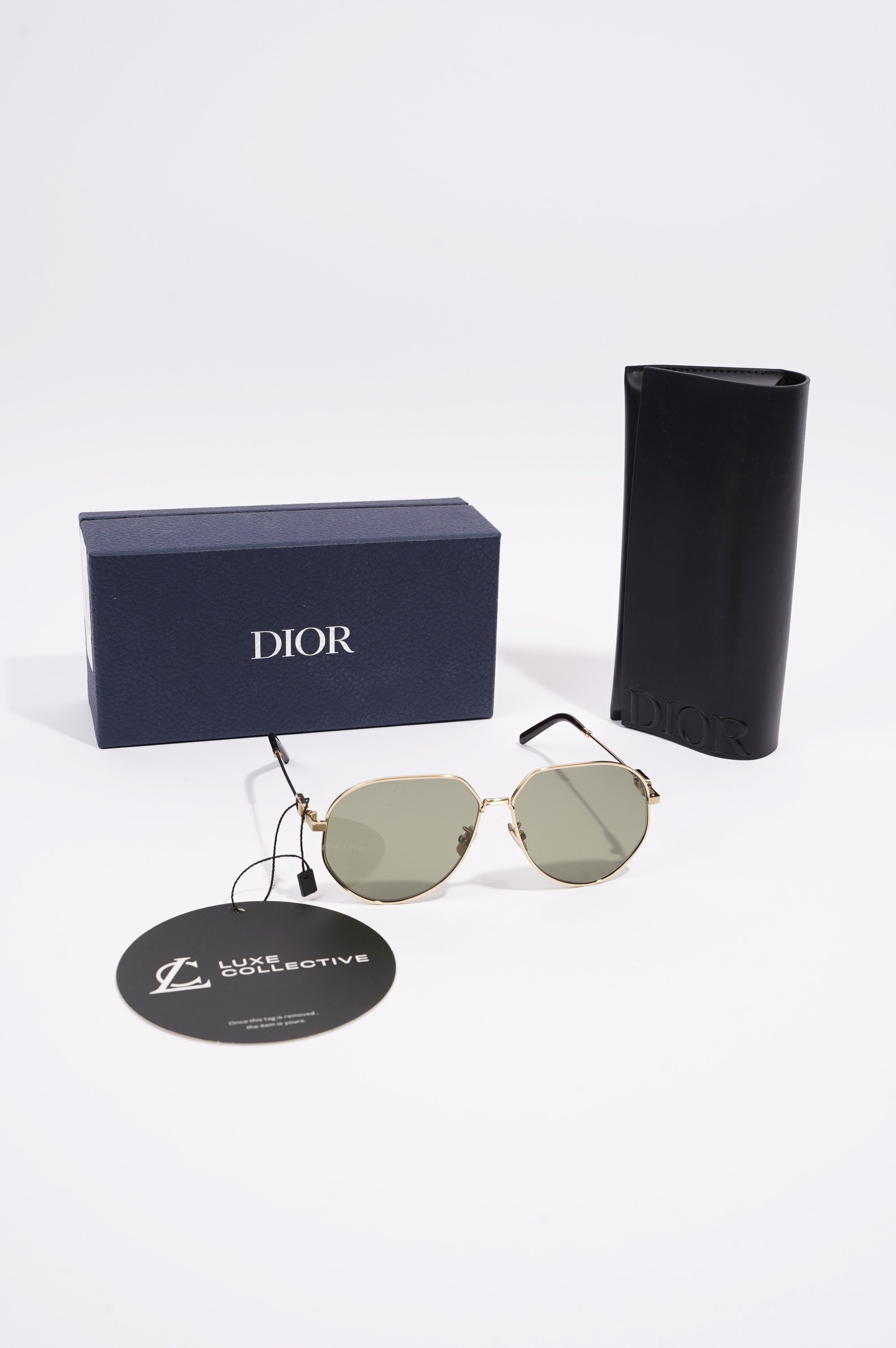 Christian Dior Mens CD Link Sunglasses Gold Metal 145