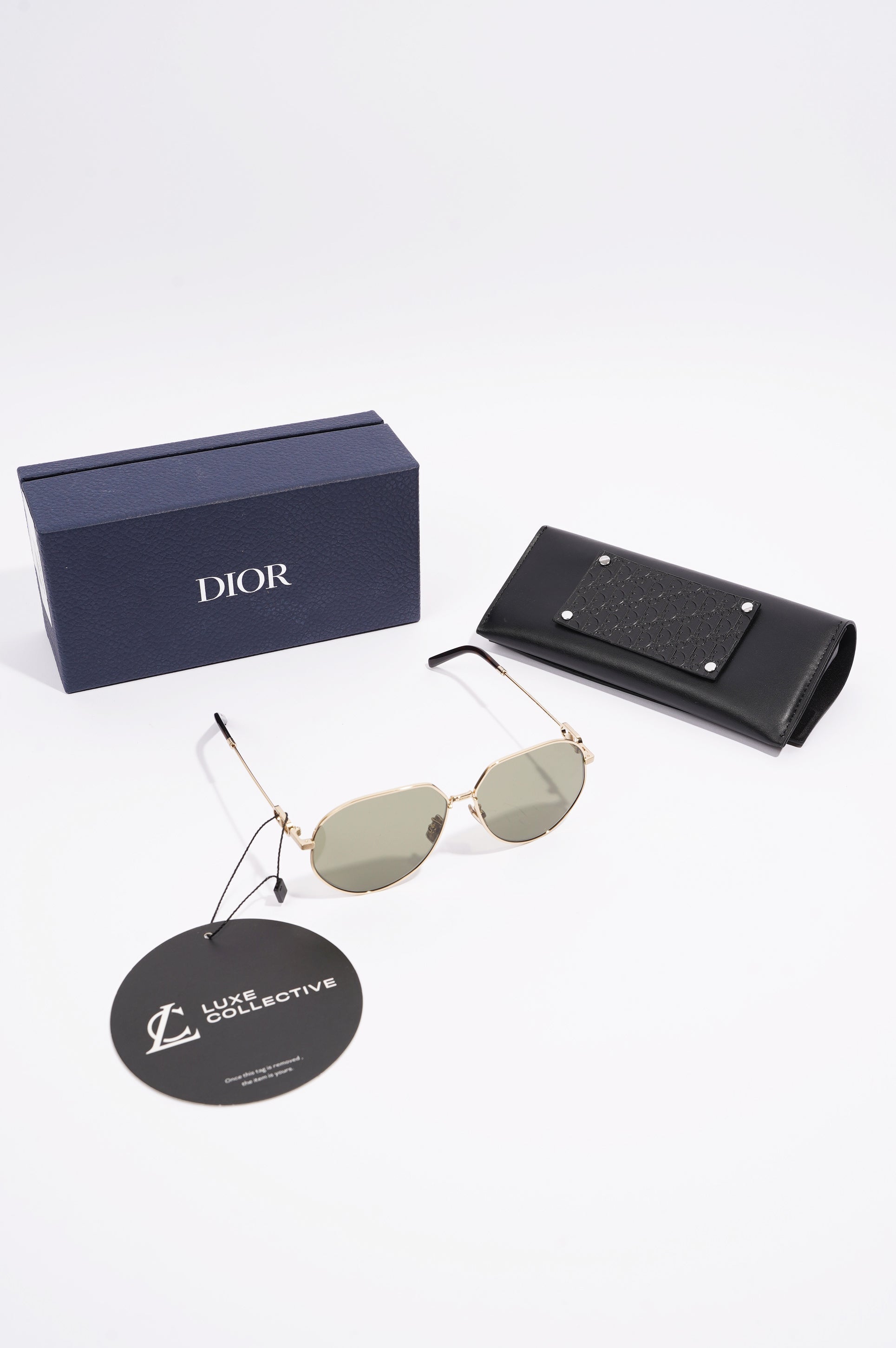 Christian Dior Mens CD Link Sunglasses Gold Metal 145