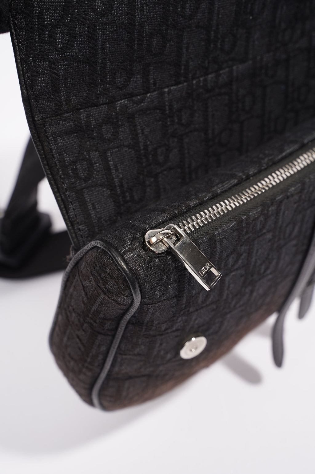Christian Dior Saddle Bag Dark Grey Oblique Canvas