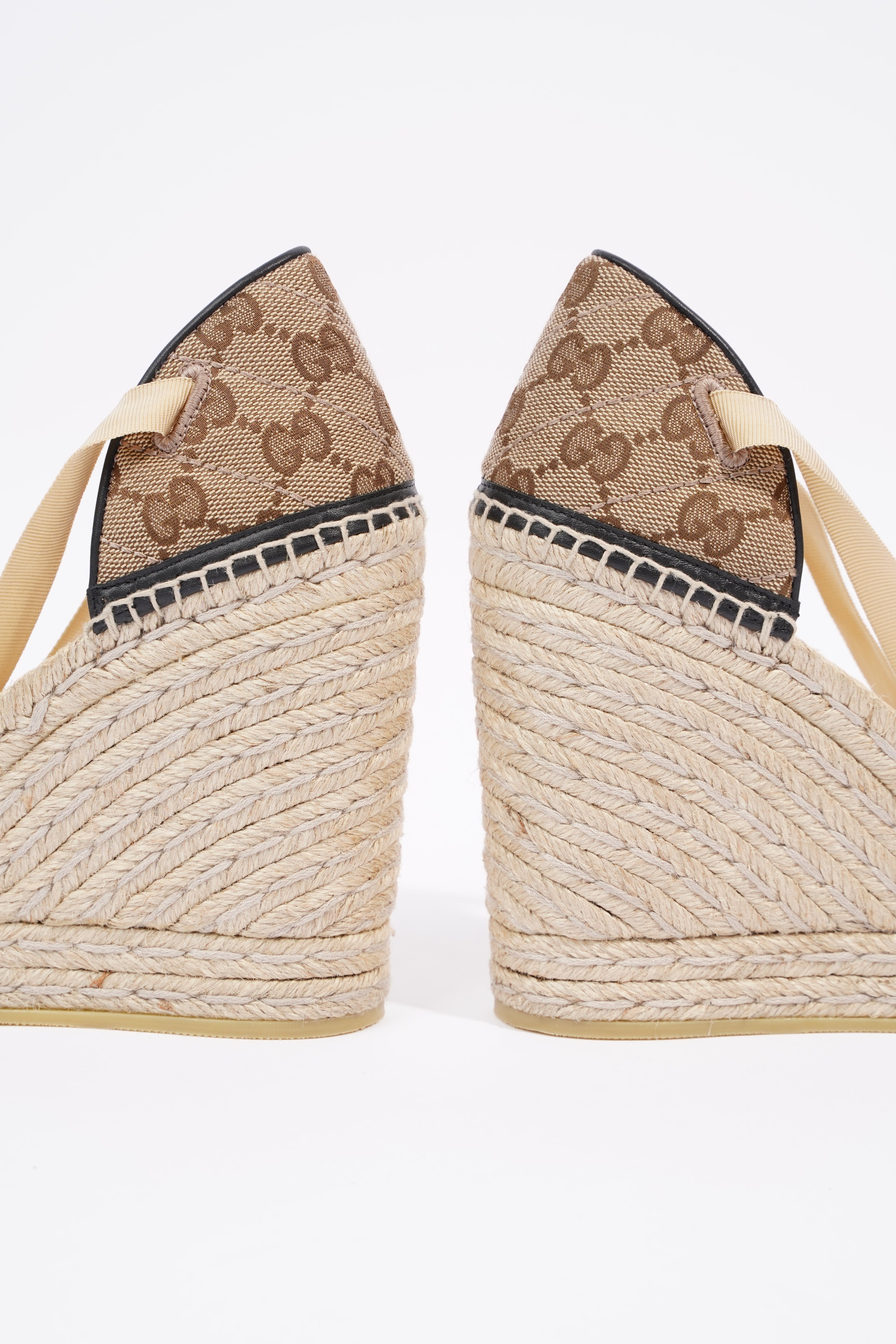 Gucci GG Matelasse Espadrille Beige / Brown Canvas EU 38 UK 5