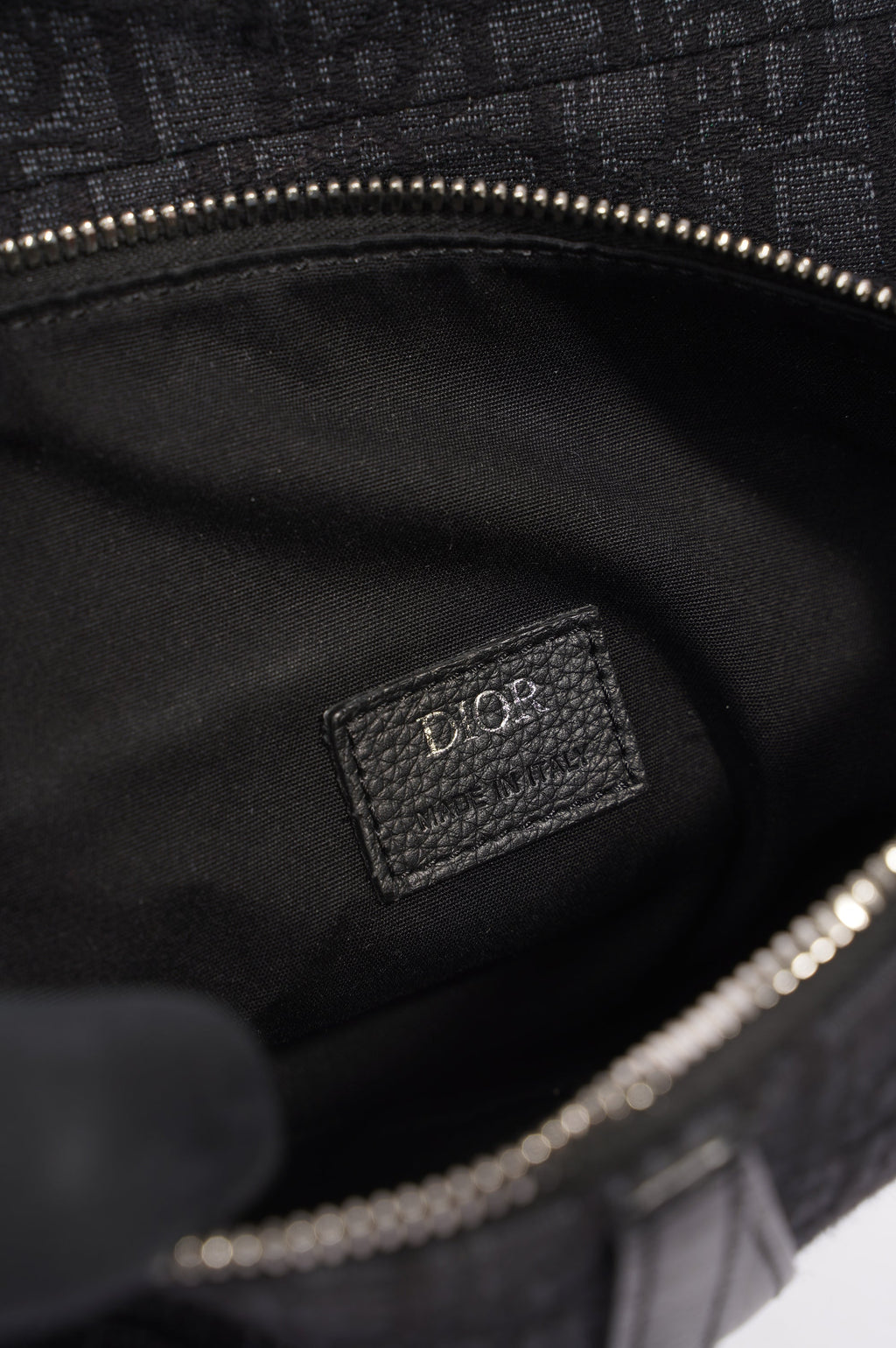 Christian Dior Saddle Bag Dark Grey Oblique Canvas