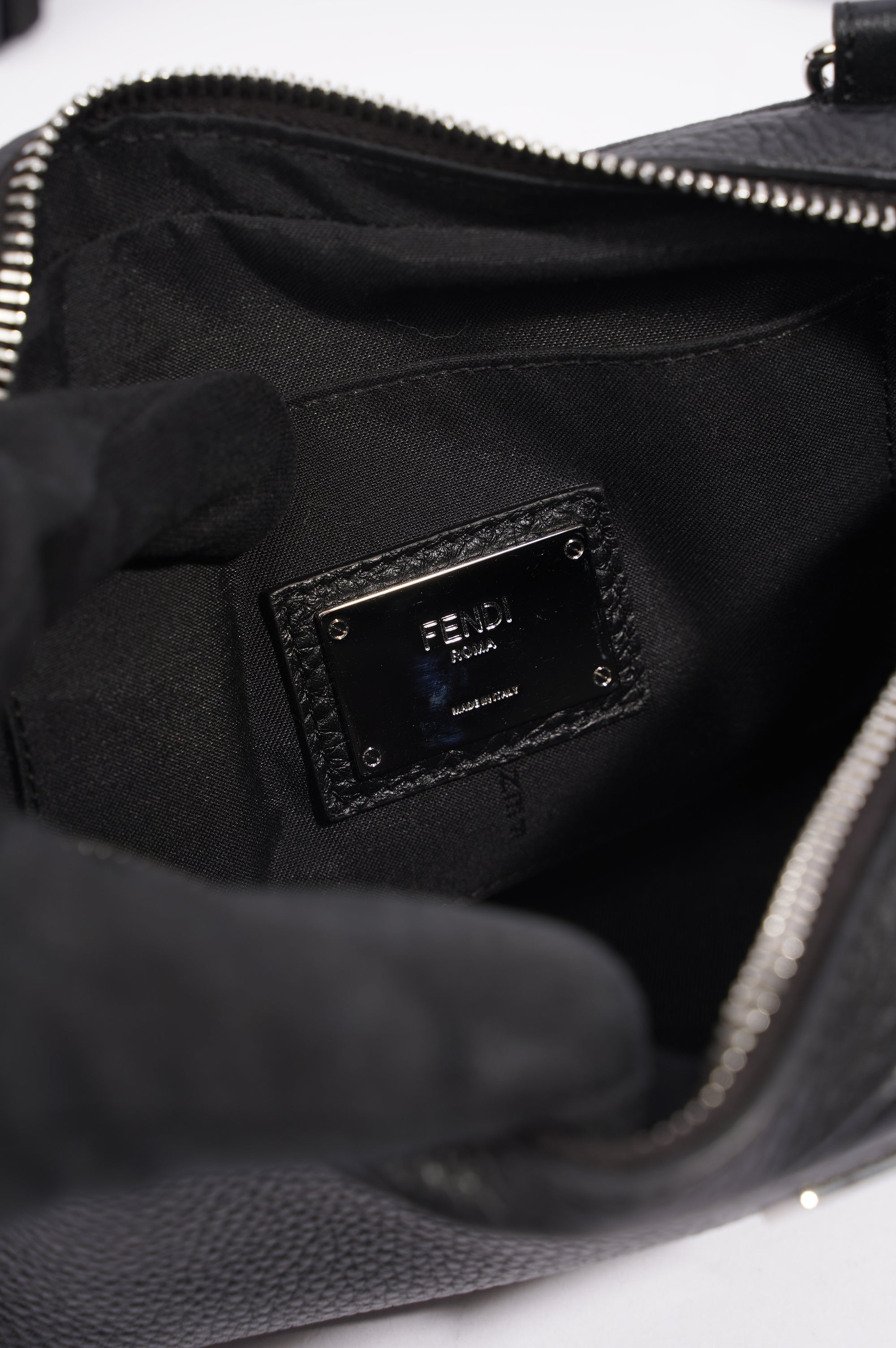 Fendi Mens Peakaboo Bum Bag Black Leather