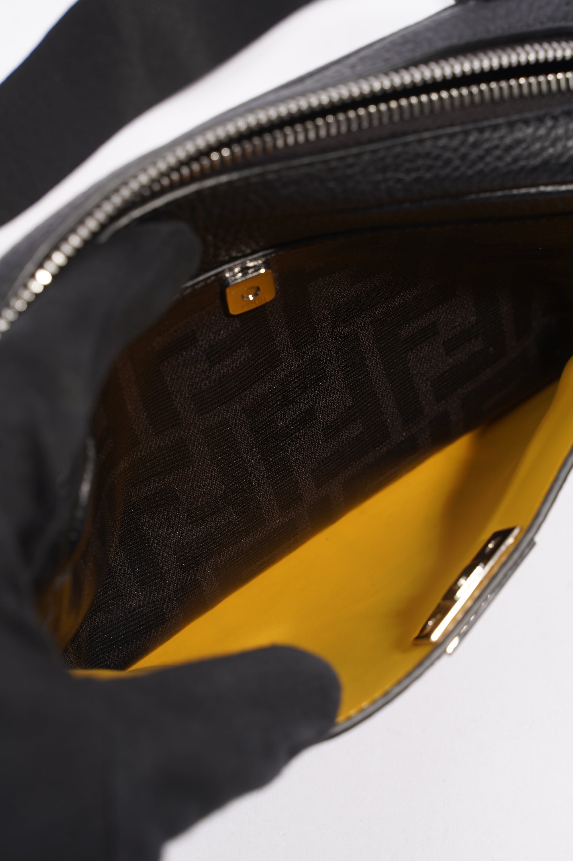 Fendi Mens Peakaboo Bum Bag Black Leather
