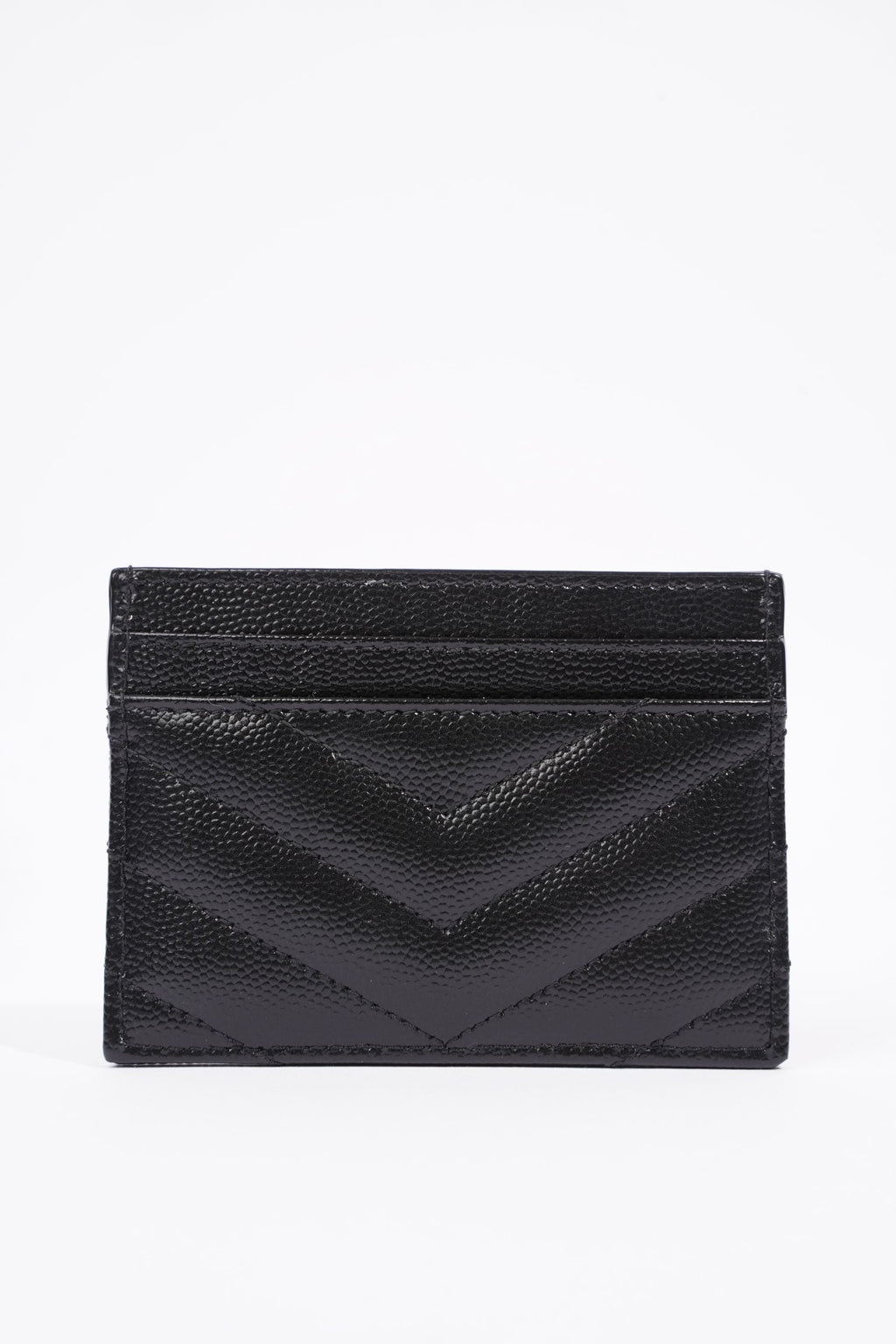 Saint Laurent Womens Cassandre Matelasse Card Case Black Leather
