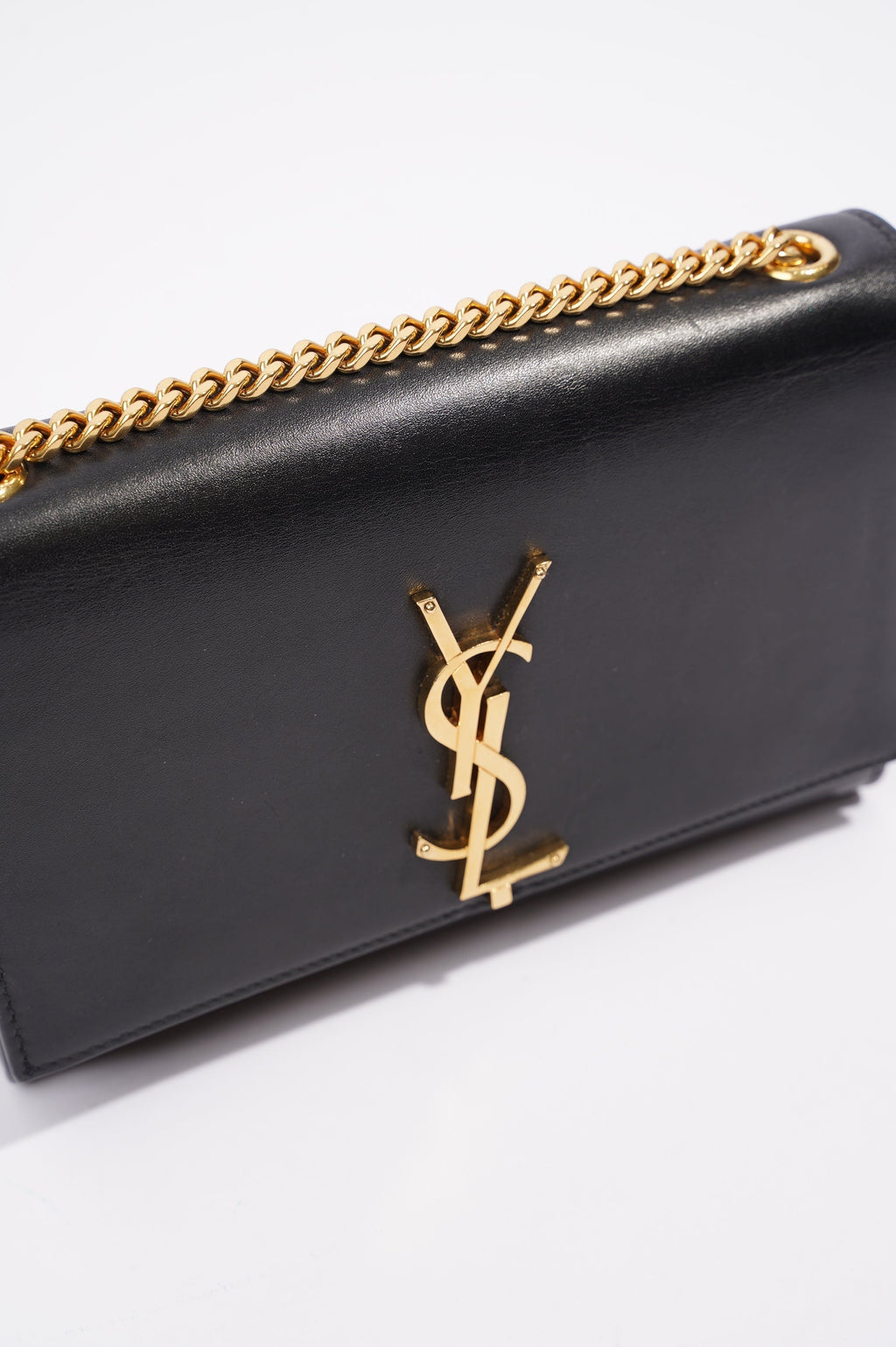 Saint Laurent Womens Kate Tassle Black / Gold Small